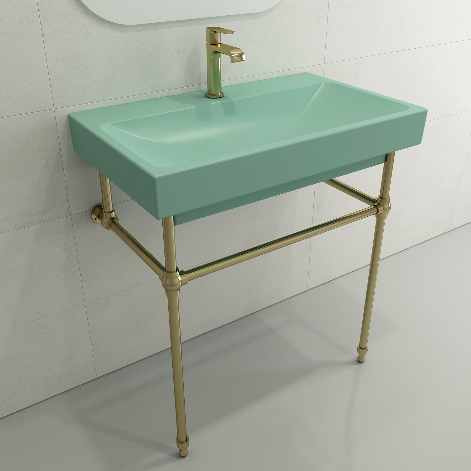 Scala Arch Wall-Mounted Sink Fireclay 32 in. 1-Hole 1078