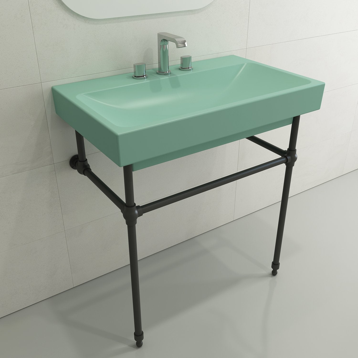 Scala Arch Wall-Mounted Sink Fireclay 32 in. 3-Hole 1078