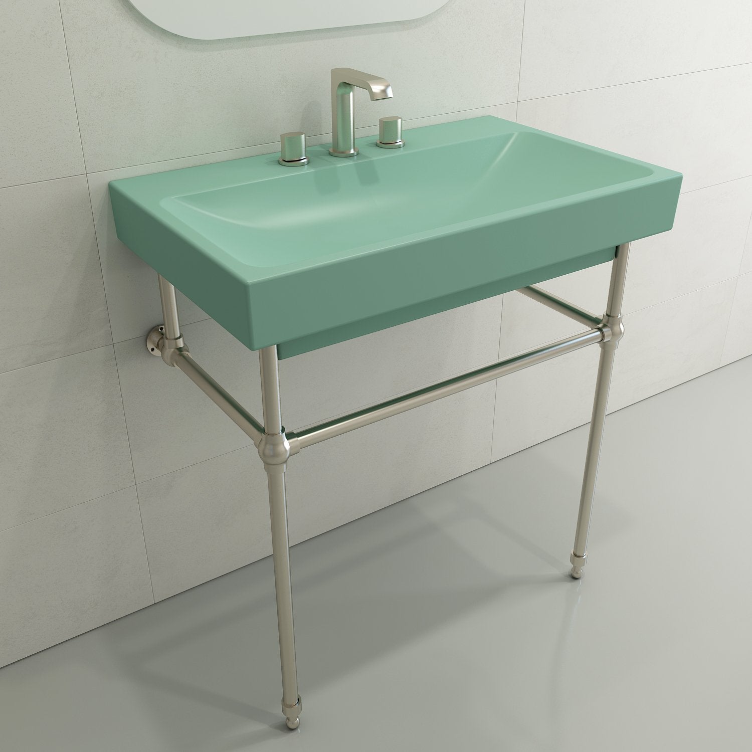 Scala Arch Wall-Mounted Sink Fireclay 32 in. 3-Hole 1078