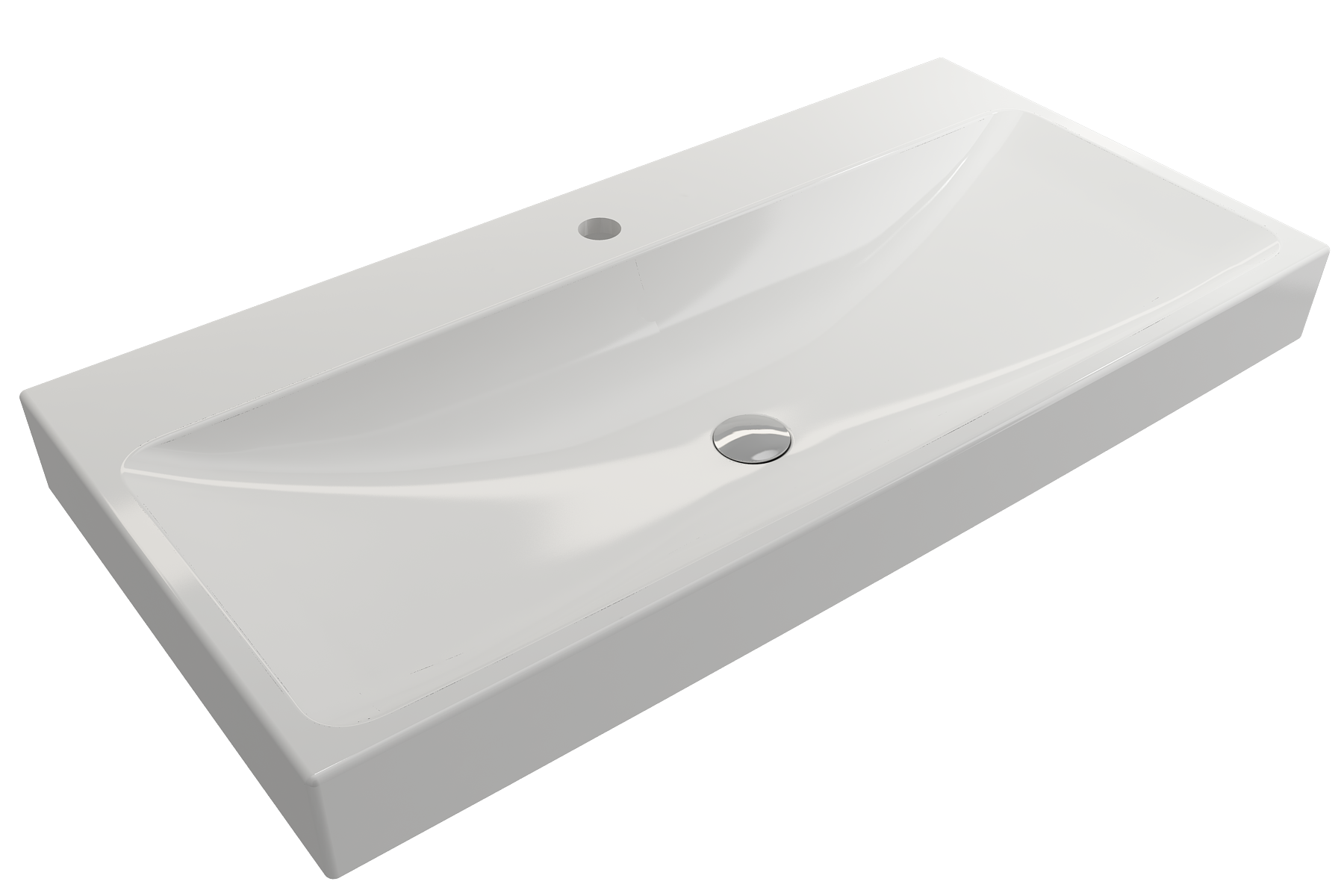 Scala Arch Wall-Mounted Sink Fireclay 39.75 in. 1-Hole 1079