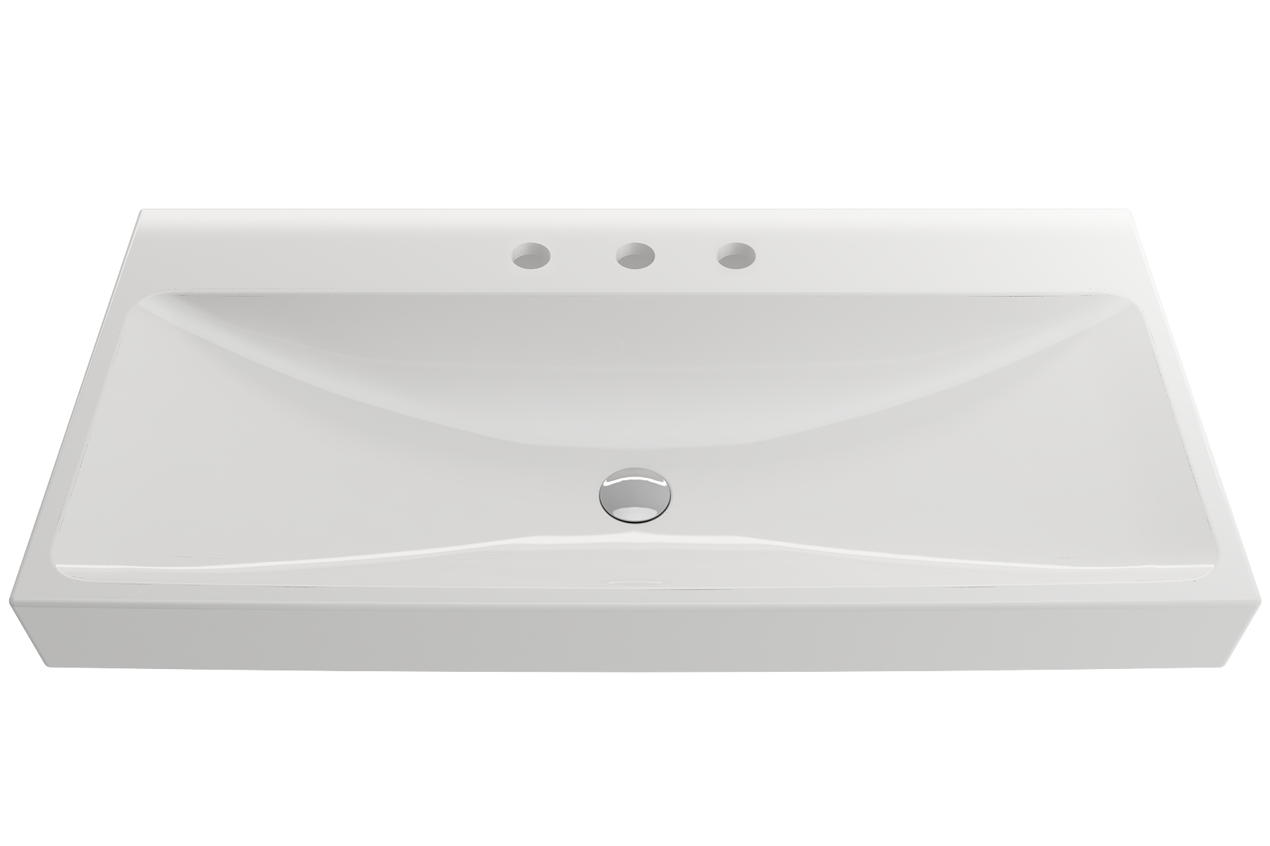 Scala Arch Wall-Mounted Sink Fireclay 39.75 in. 3-Hole 1079