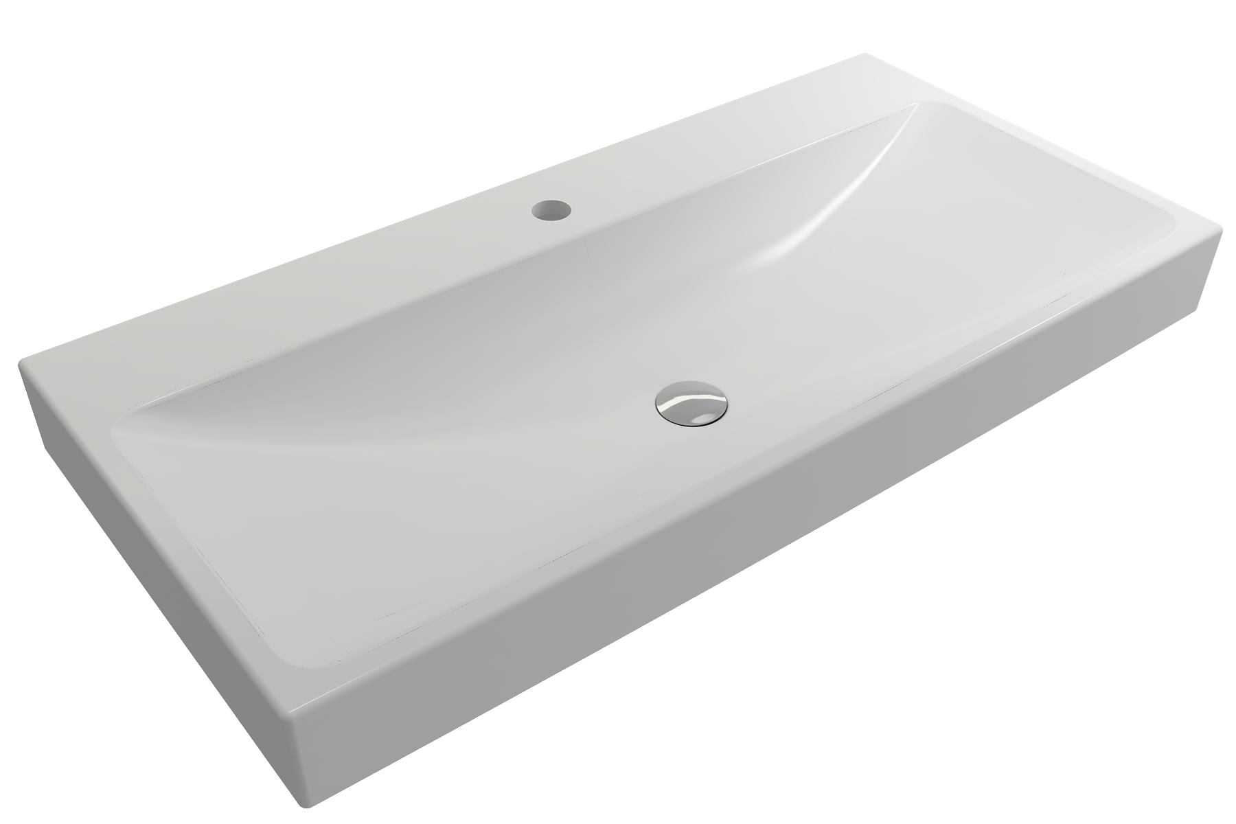 Scala Arch Wall-Mounted Sink Fireclay 39.75 in. 1-Hole 1079