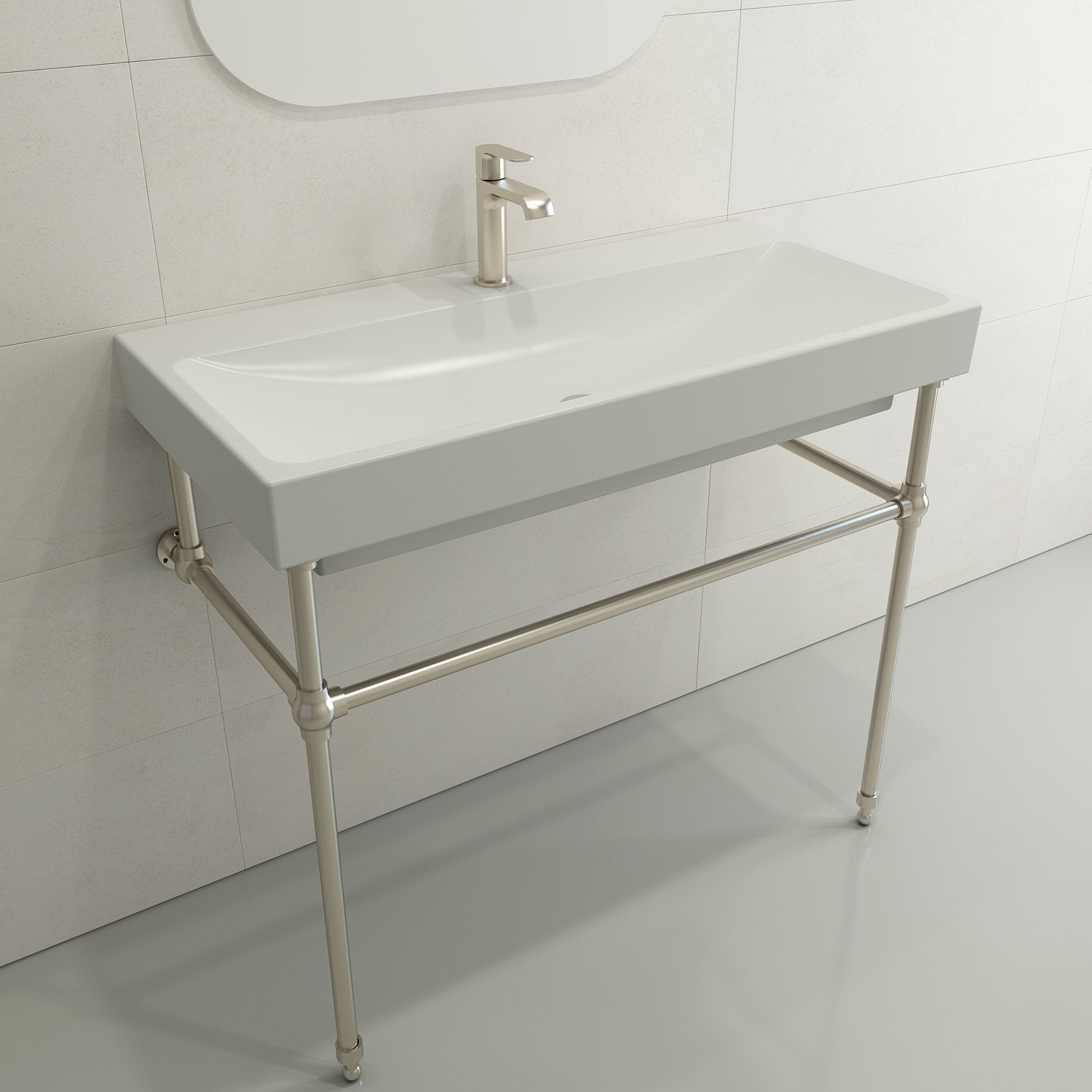 Scala Arch Wall-Mounted Sink Fireclay 39.75 in. 1-Hole 1079