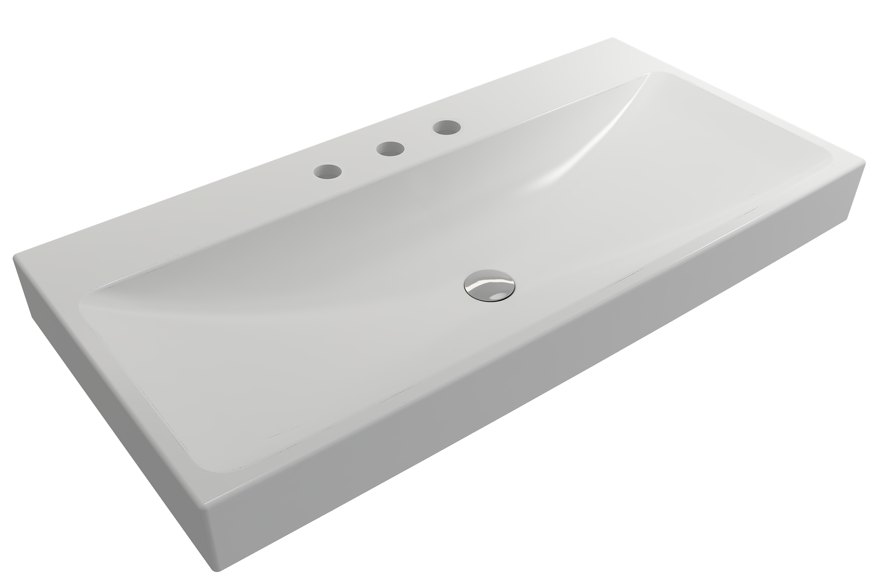 Scala Arch Wall-Mounted Sink Fireclay 39.75 in. 3-Hole 1079