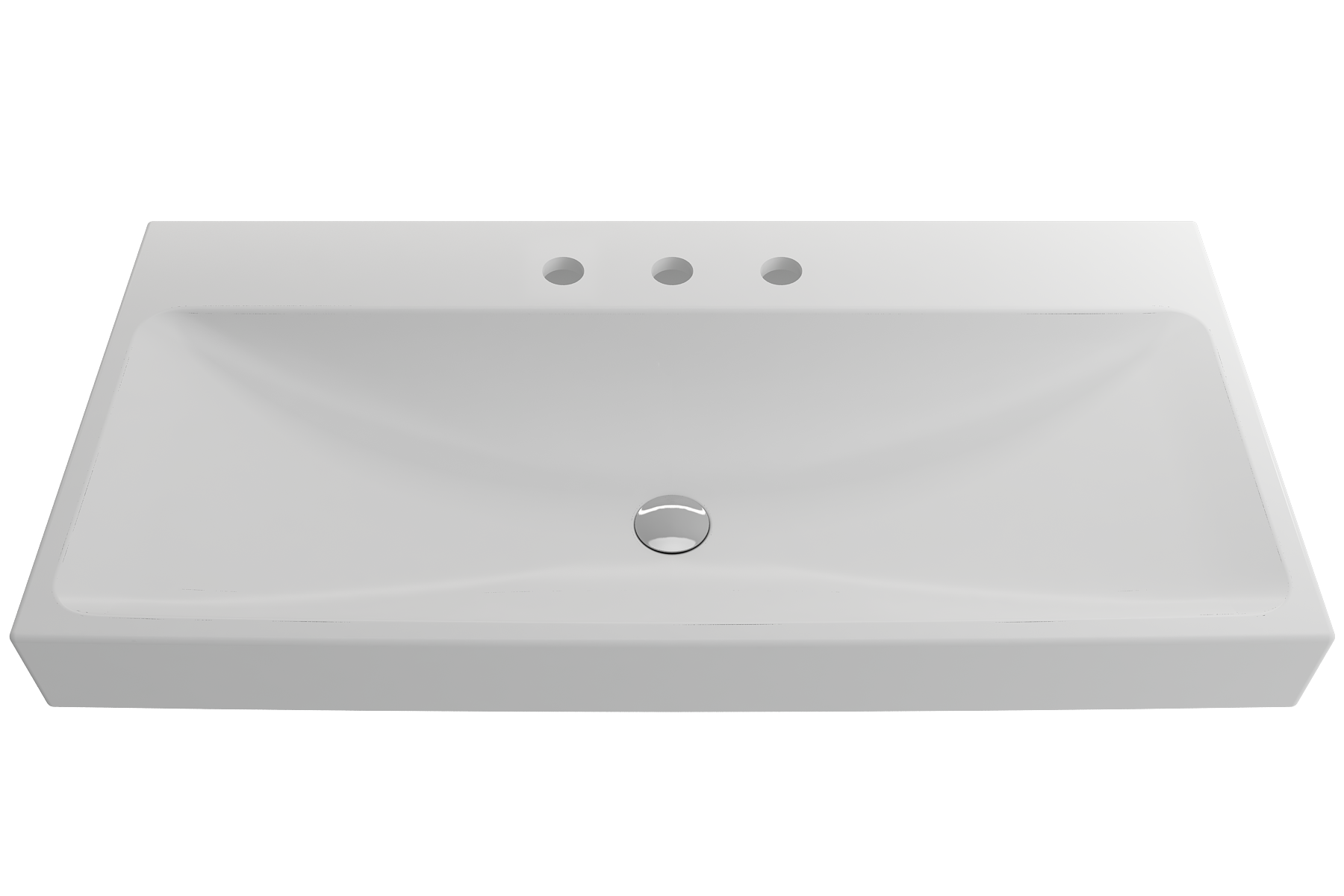 Scala Arch Wall-Mounted Sink Fireclay 39.75 in. 3-Hole 1079