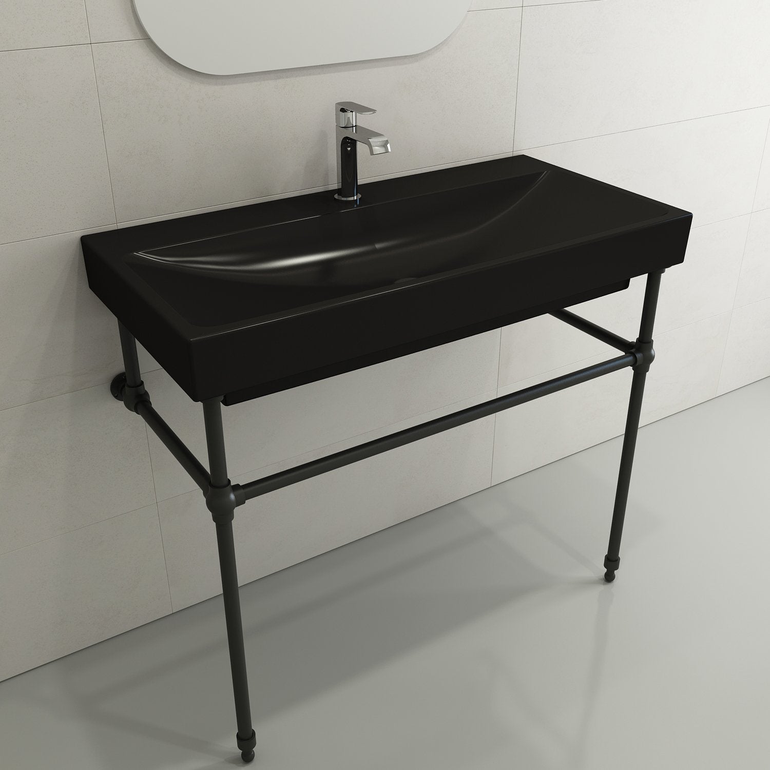 Scala Arch Wall-Mounted Sink Fireclay 39.75 in. 1-Hole 1079
