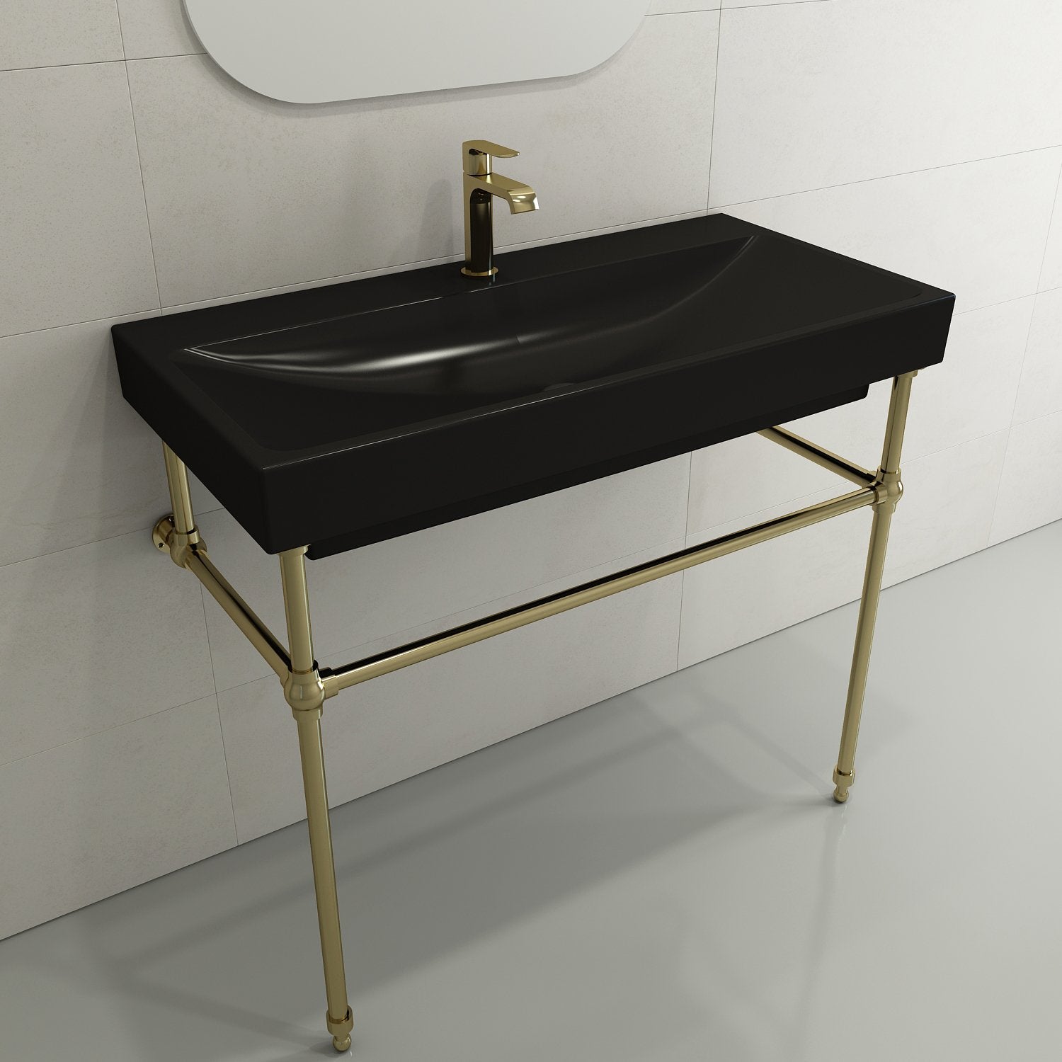 Scala Arch Wall-Mounted Sink Fireclay 39.75 in. 1-Hole 1079