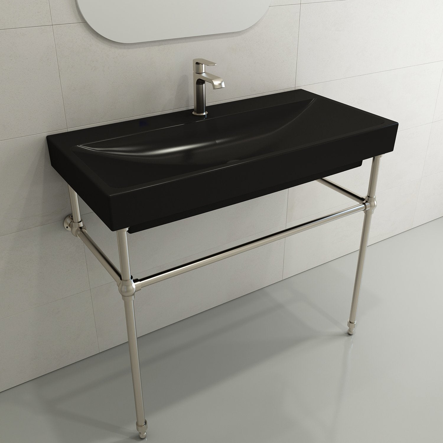 Scala Arch Wall-Mounted Sink Fireclay 39.75 in. 1-Hole 1079