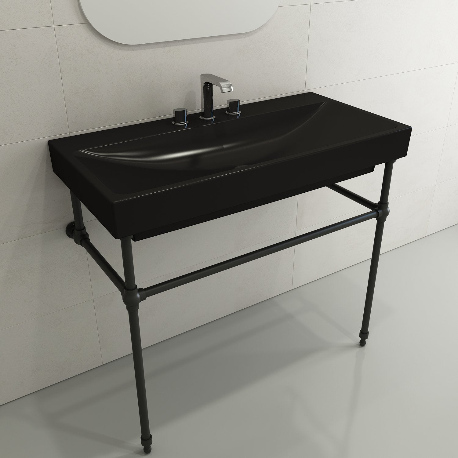 Scala Arch Wall-Mounted Sink Fireclay 39.75 in. 3-Hole 1079