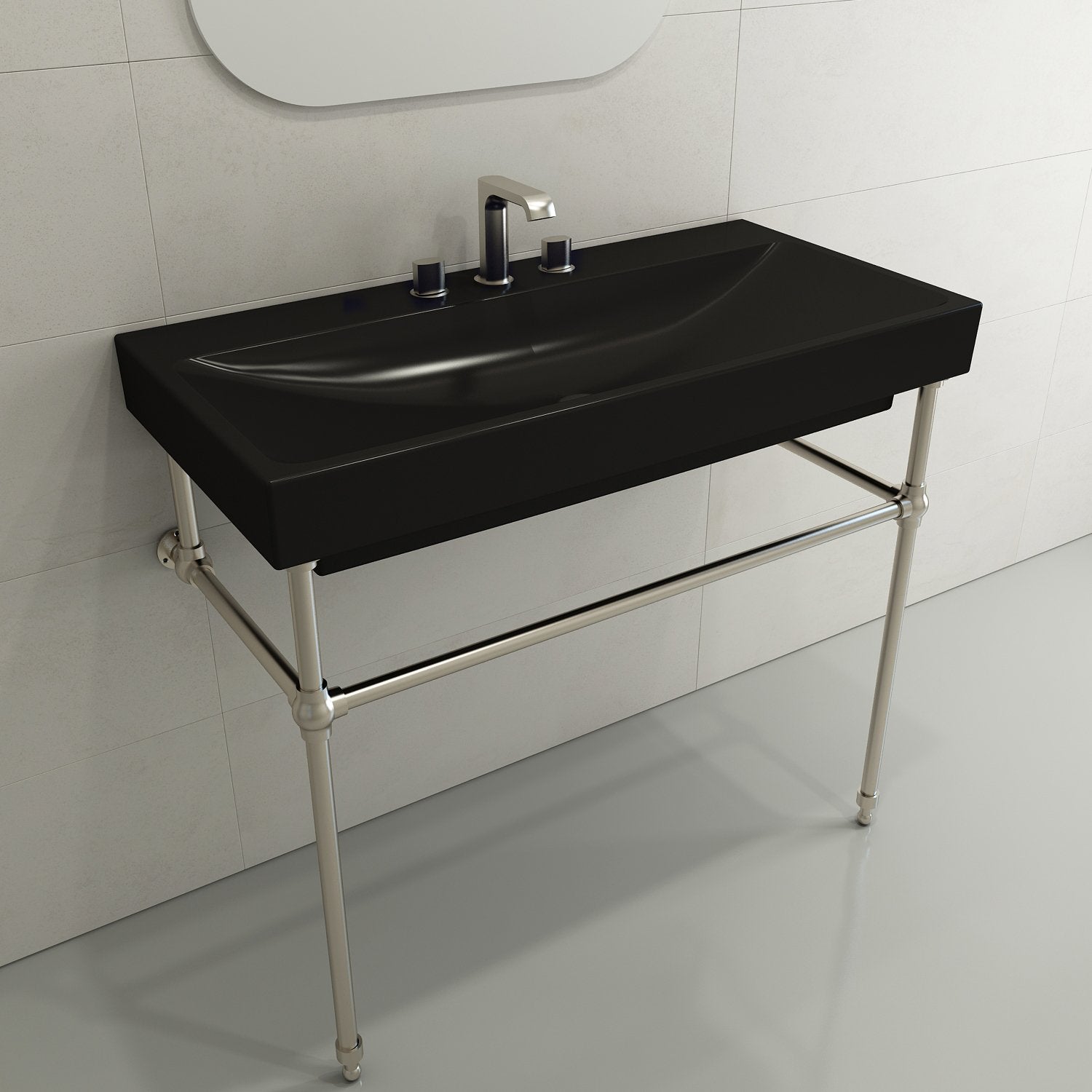 Scala Arch Wall-Mounted Sink Fireclay 39.75 in. 3-Hole 1079