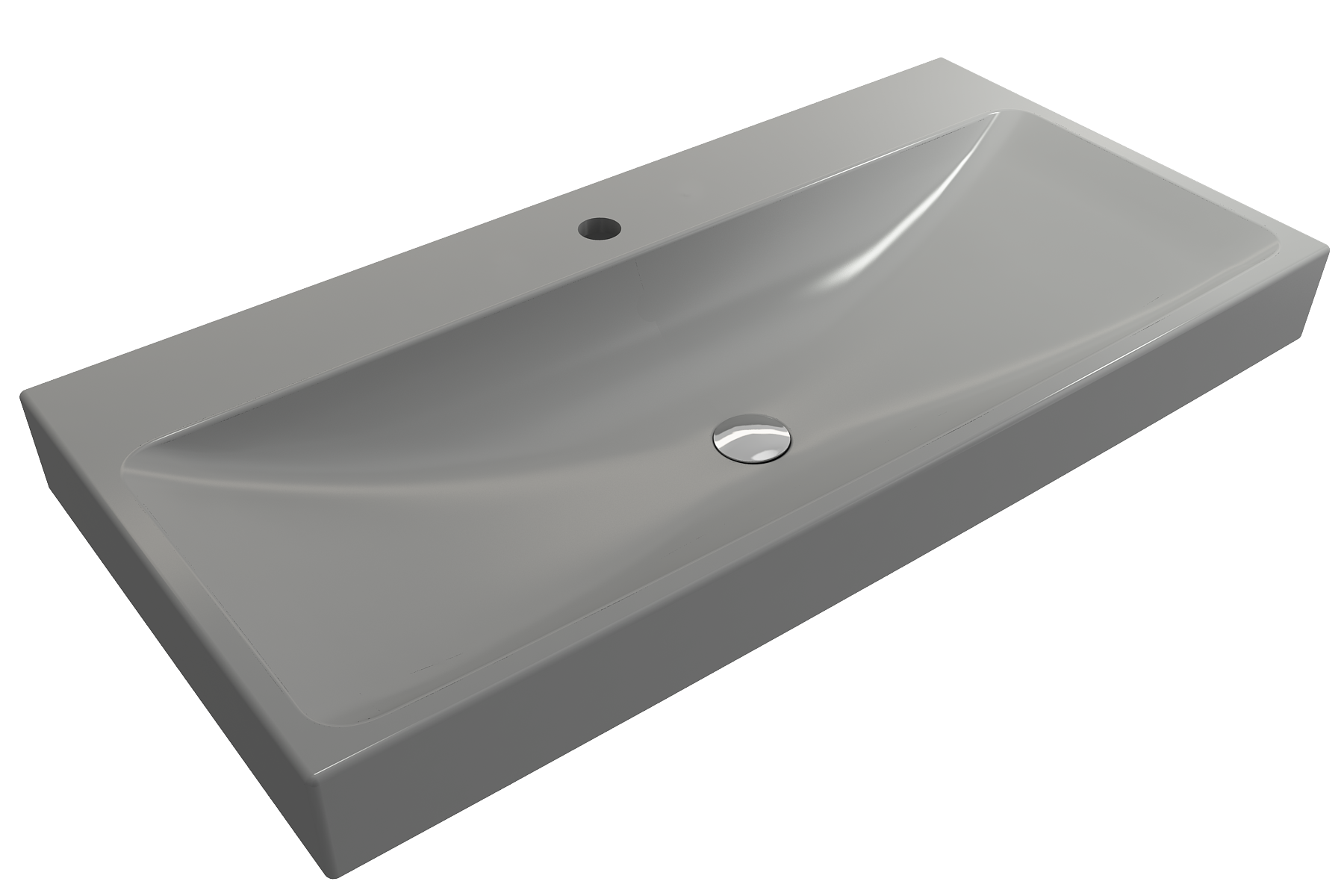 Scala Arch Wall-Mounted Sink Fireclay 39.75 in. 1-Hole 1079