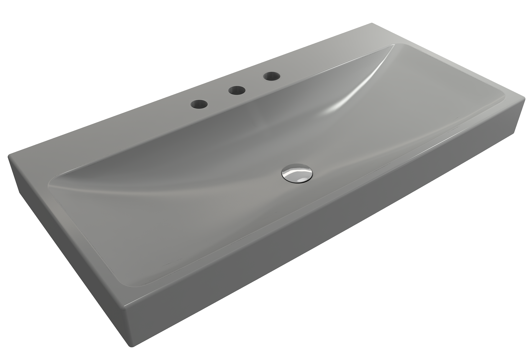Scala Arch Wall-Mounted Sink Fireclay 39.75 in. 3-Hole 1079