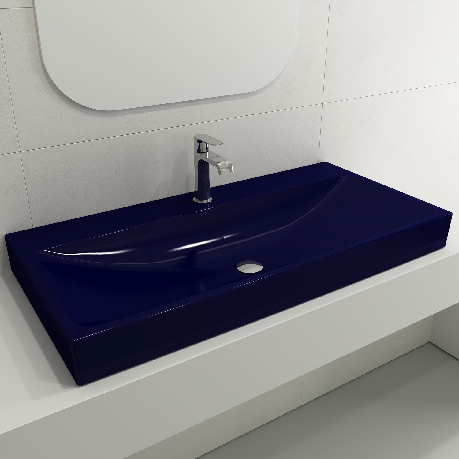 Scala Arch Wall-Mounted Sink Fireclay 39.75 in. 1-Hole 1079