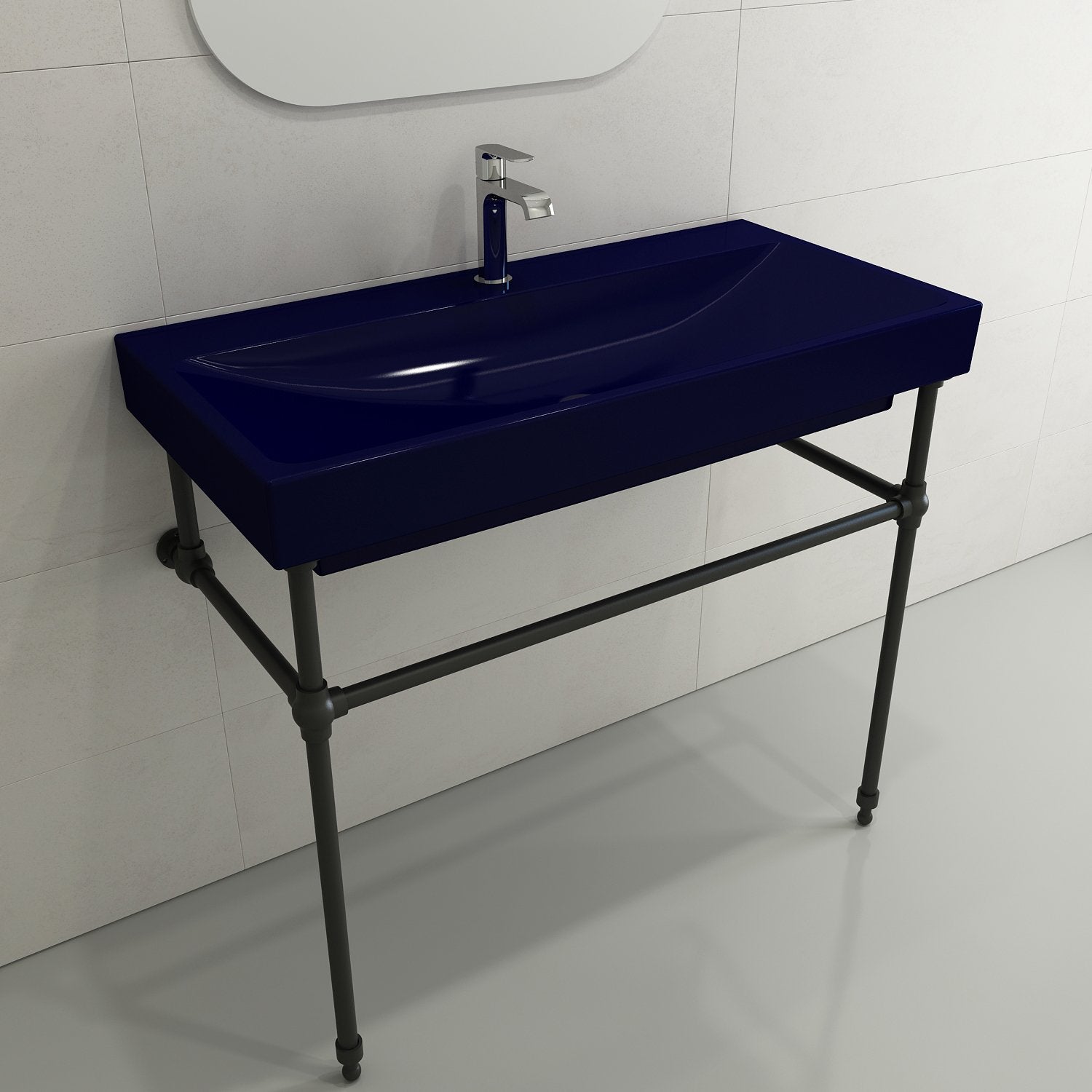Scala Arch Wall-Mounted Sink Fireclay 39.75 in. 1-Hole 1079
