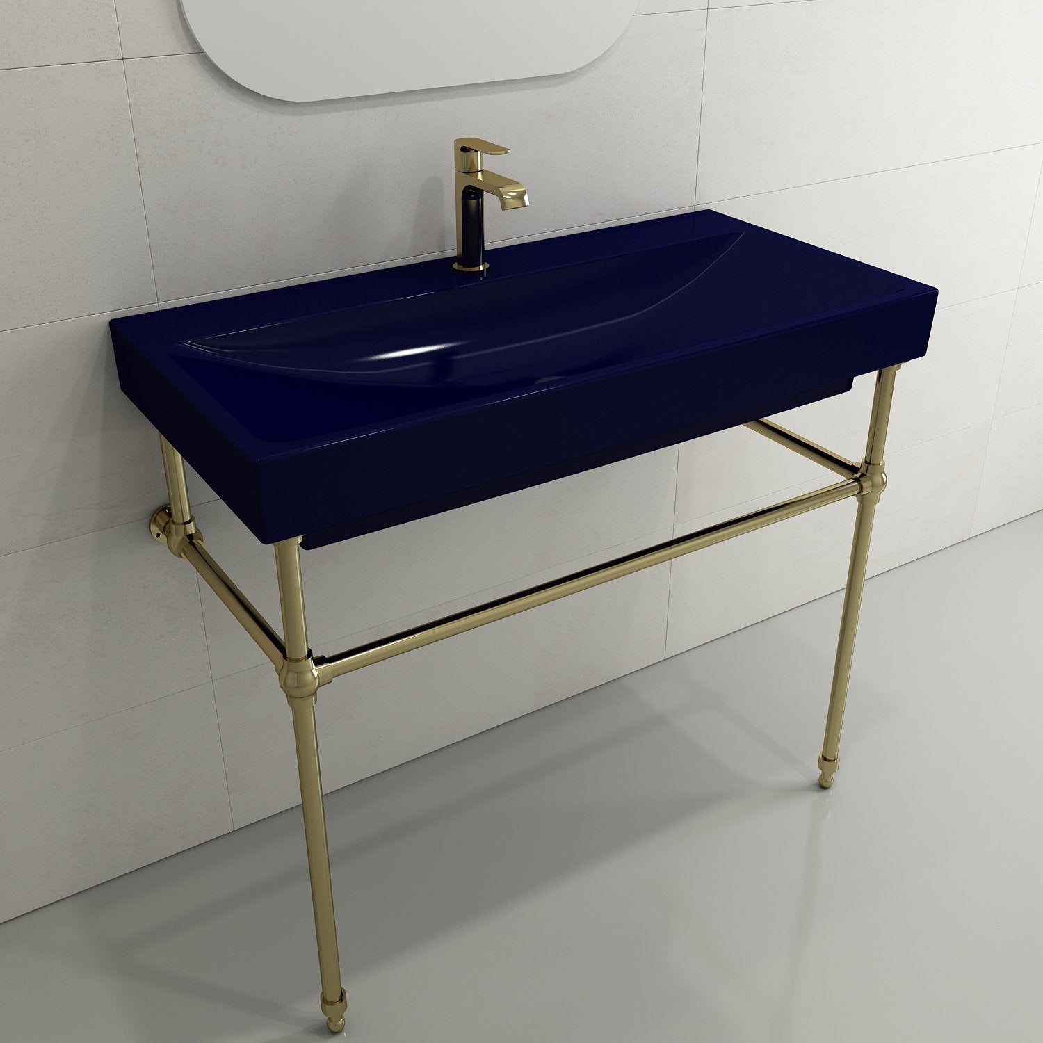 Scala Arch Wall-Mounted Sink Fireclay 39.75 in. 1-Hole 1079