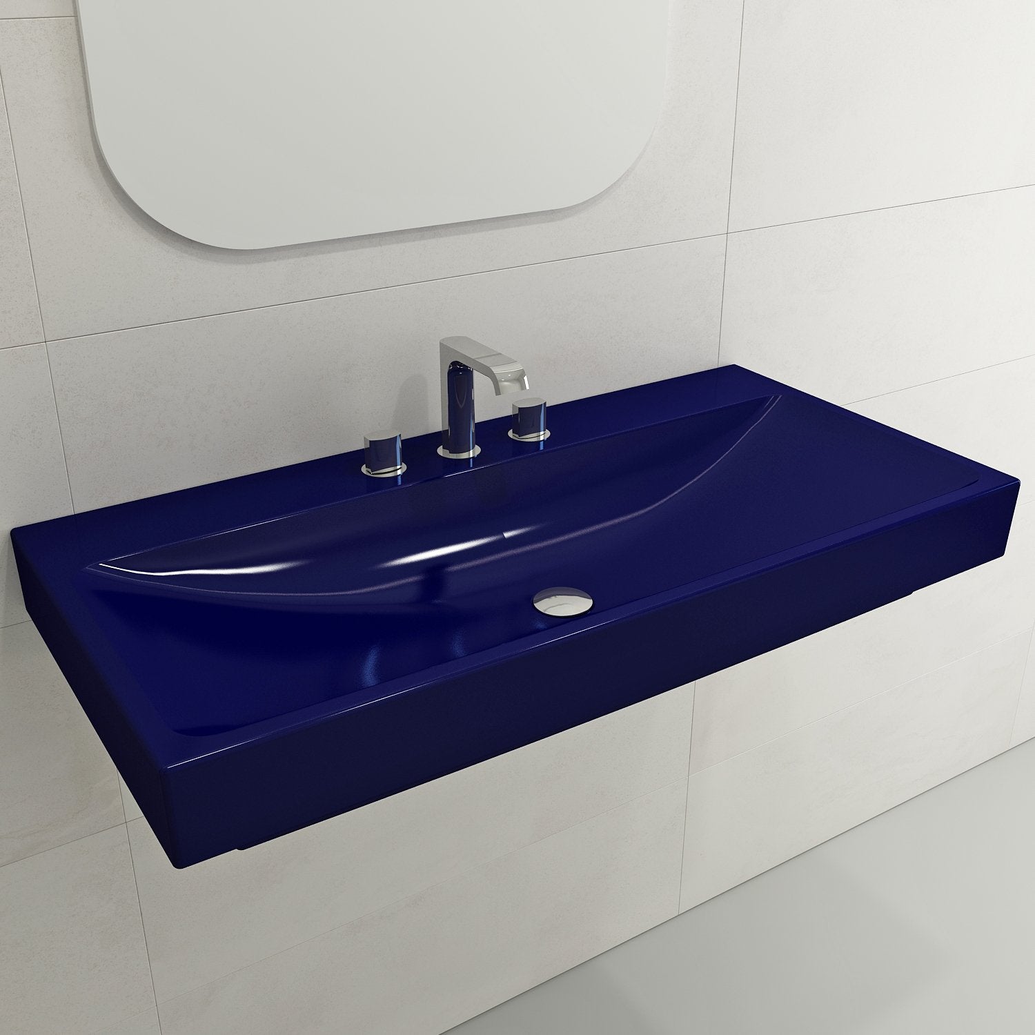 Scala Arch Wall-Mounted Sink Fireclay 39.75 in. 3-Hole 1079