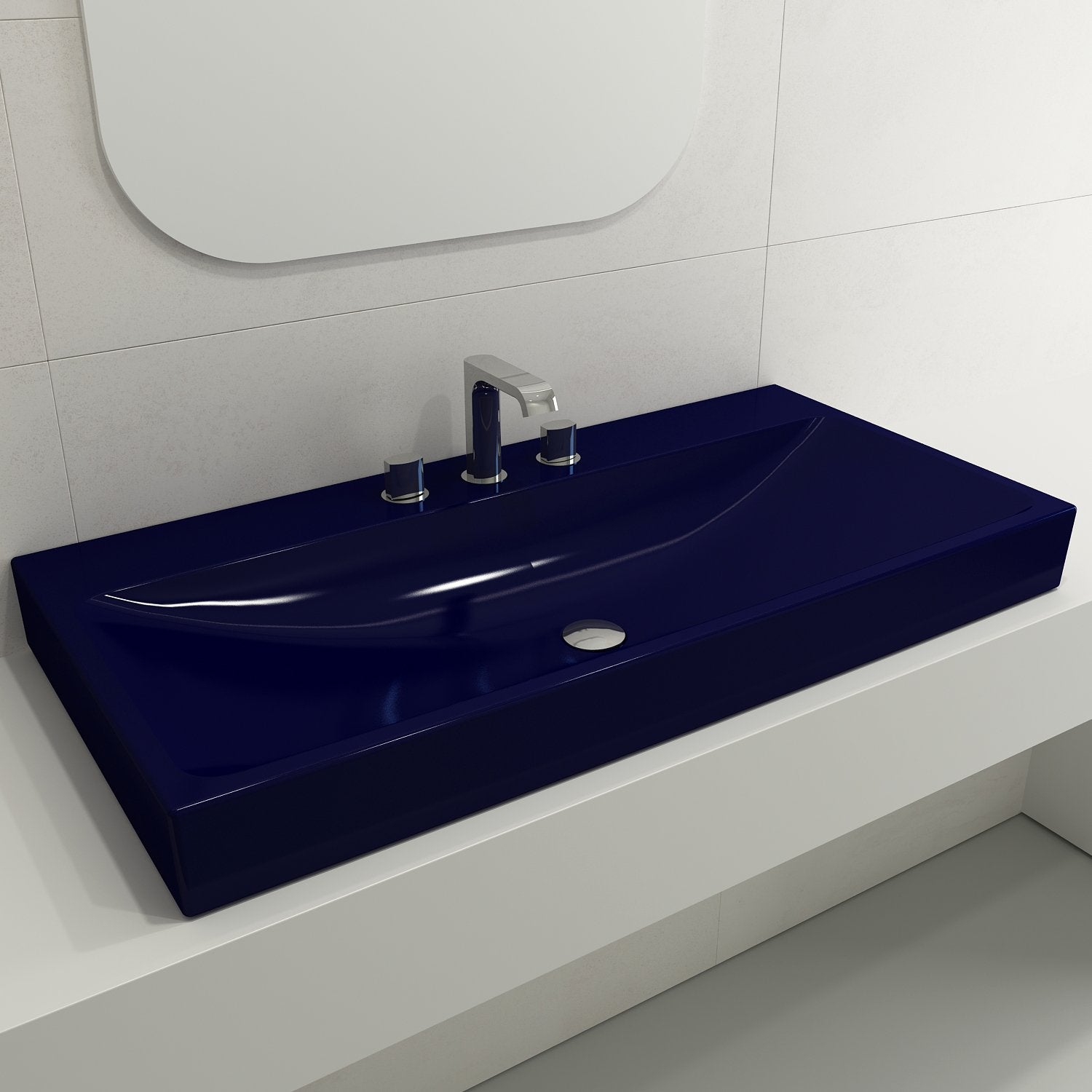 Scala Arch Wall-Mounted Sink Fireclay 39.75 in. 3-Hole 1079