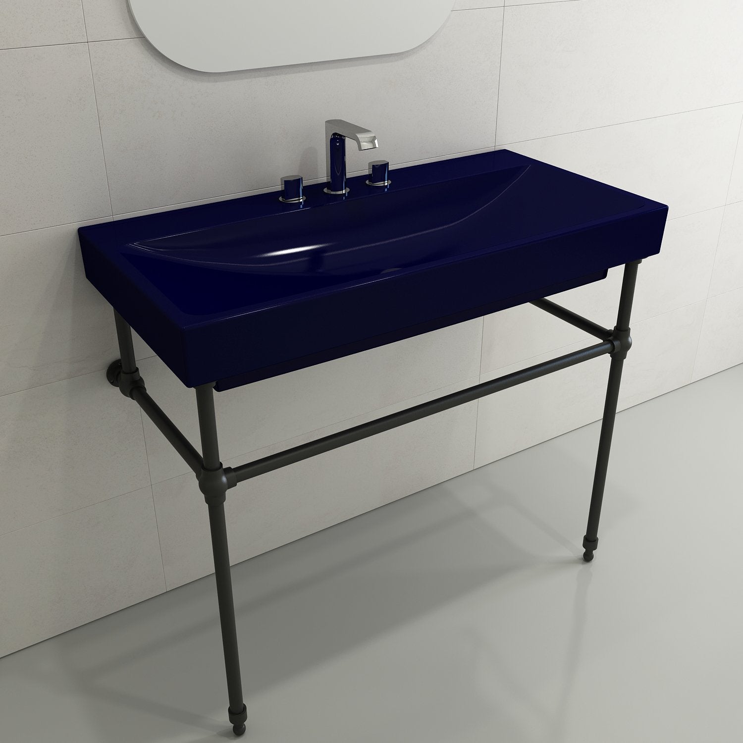 Scala Arch Wall-Mounted Sink Fireclay 39.75 in. 3-Hole 1079