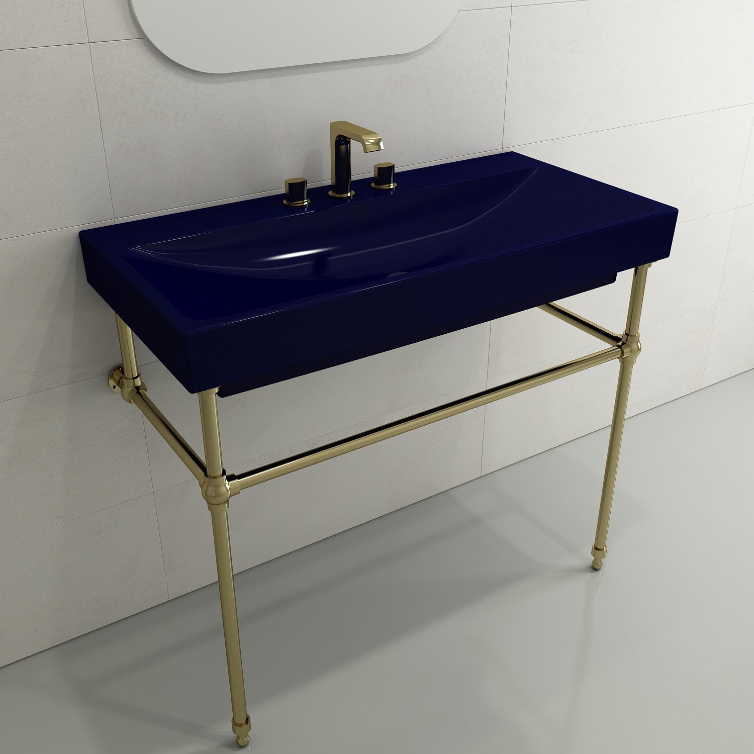 Scala Arch Wall-Mounted Sink Fireclay 39.75 in. 3-Hole 1079