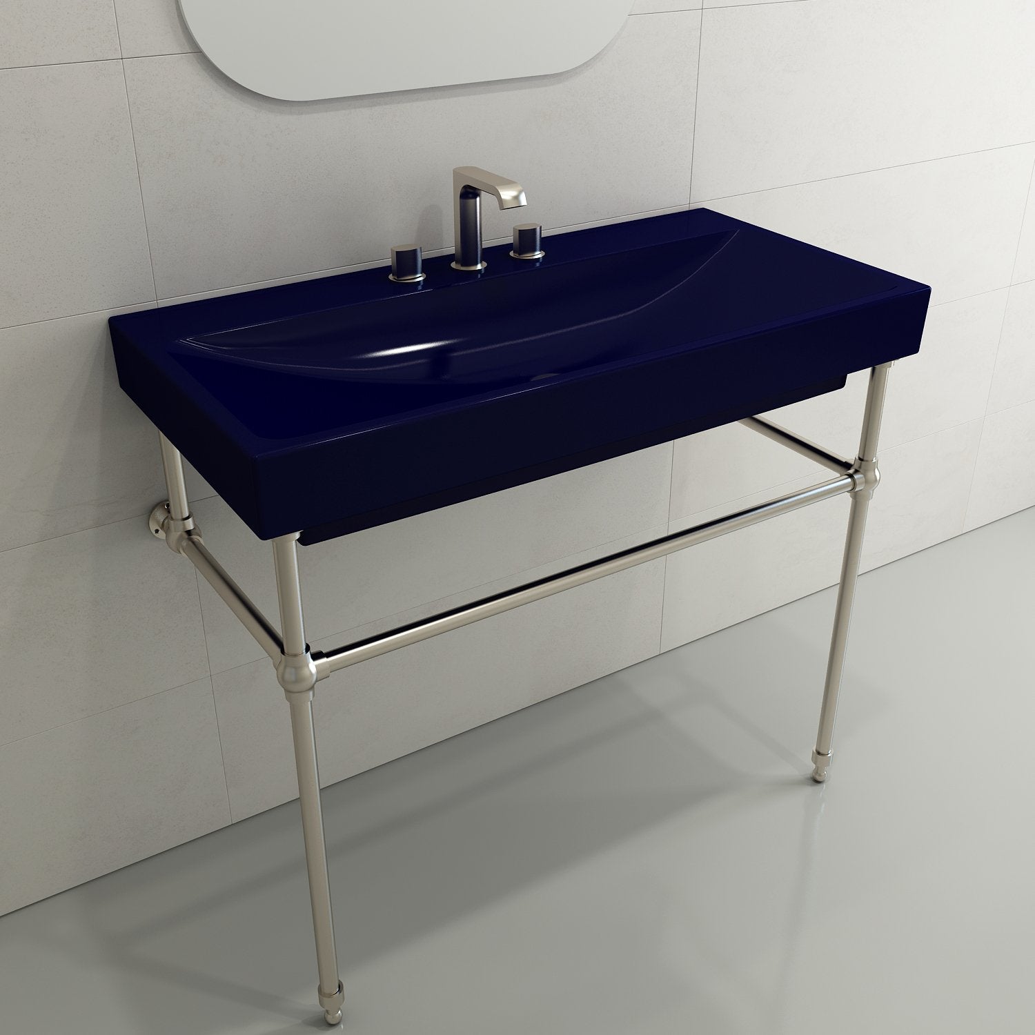 Scala Arch Wall-Mounted Sink Fireclay 39.75 in. 3-Hole 1079