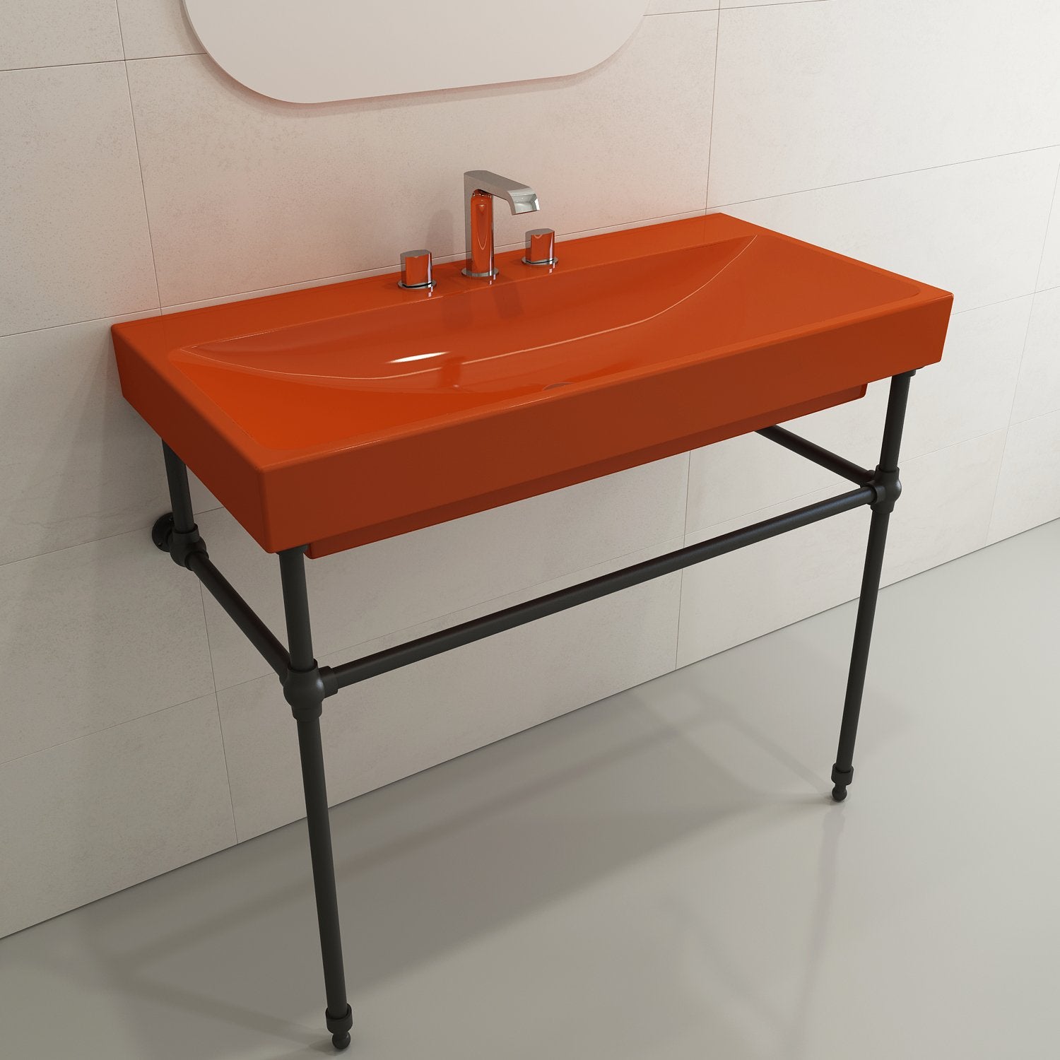 Scala Arch Wall-Mounted Sink Fireclay 39.75 in. 3-Hole 1079