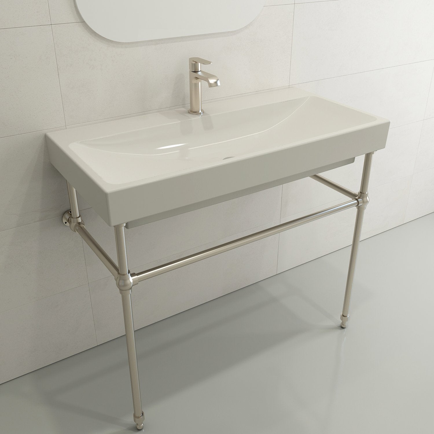 Scala Arch Wall-Mounted Sink Fireclay 39.75 in. 1-Hole 1079