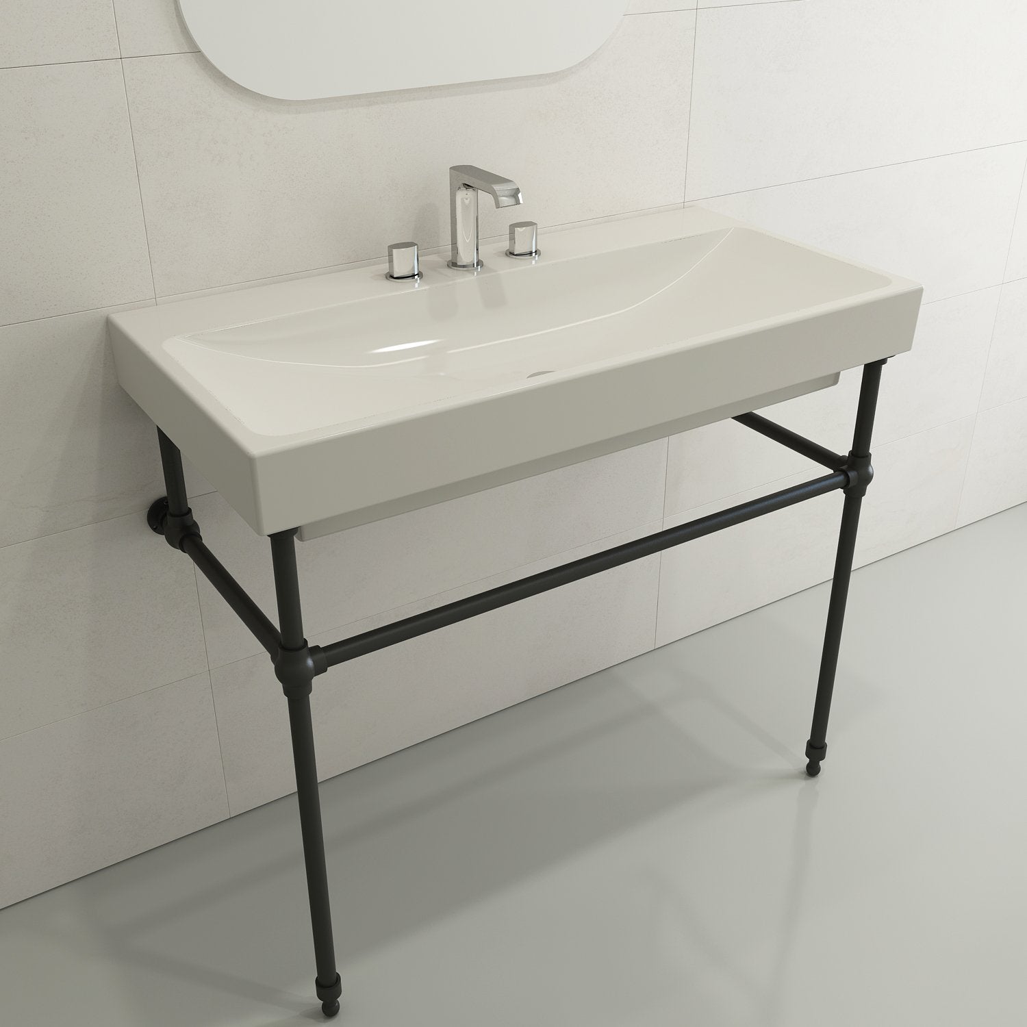 Scala Arch Wall-Mounted Sink Fireclay 39.75 in. 3-Hole 1079
