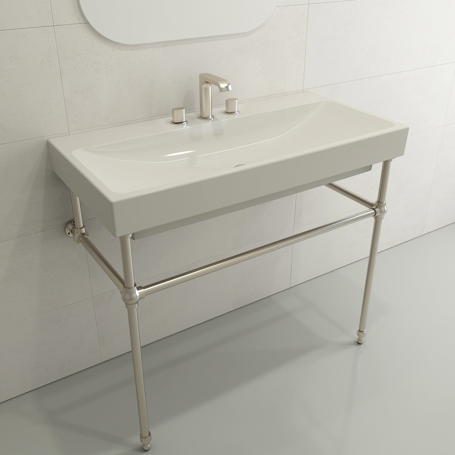 Scala Arch Wall-Mounted Sink Fireclay 39.75 in. 3-Hole 1079