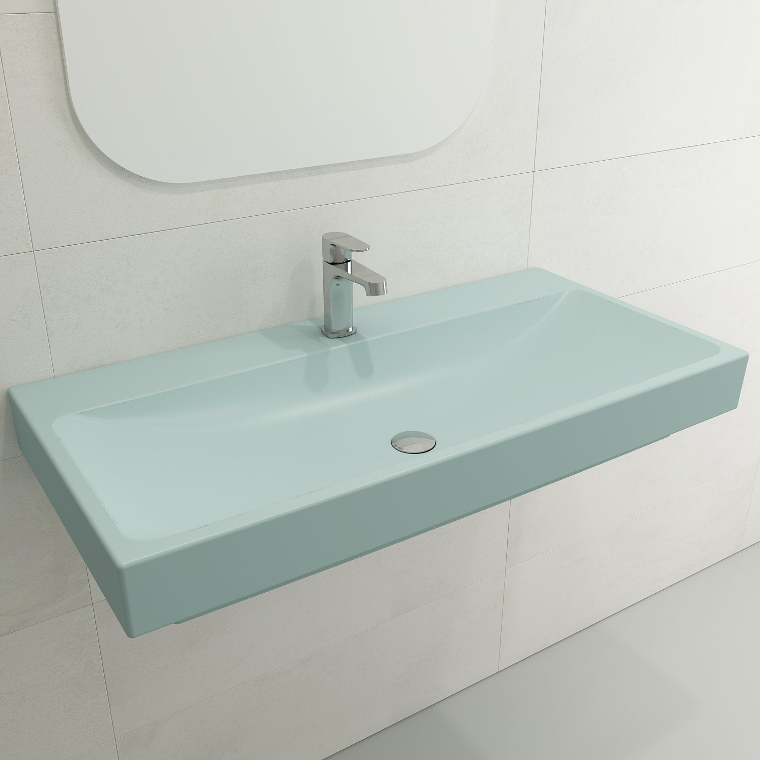 Scala Arch Wall-Mounted Sink Fireclay 39.75 in. 1-Hole 1079