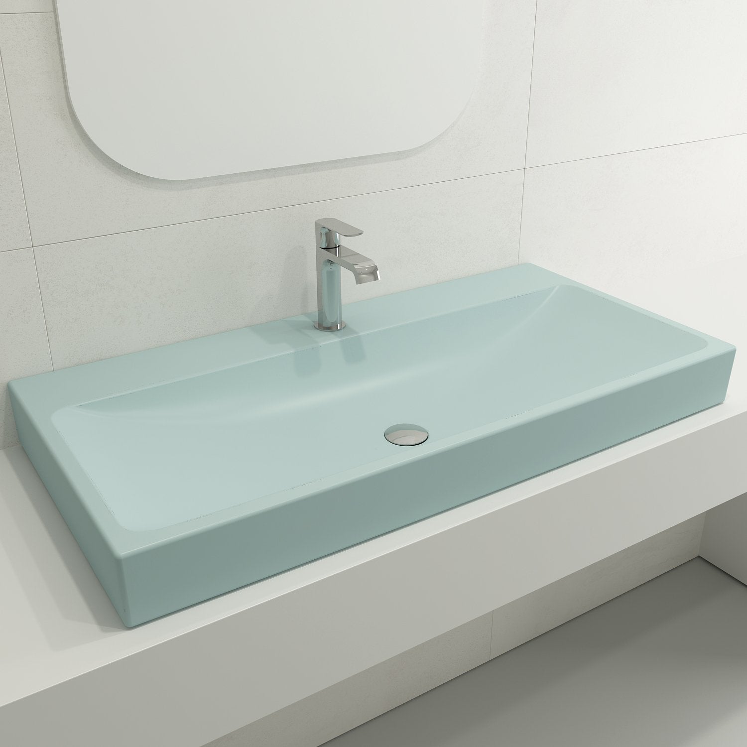 Scala Arch Wall-Mounted Sink Fireclay 39.75 in. 1-Hole 1079