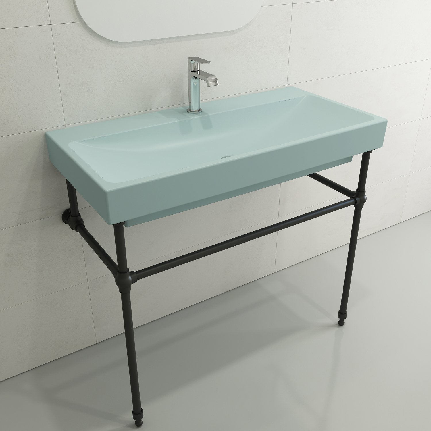 Scala Arch Wall-Mounted Sink Fireclay 39.75 in. 1-Hole 1079