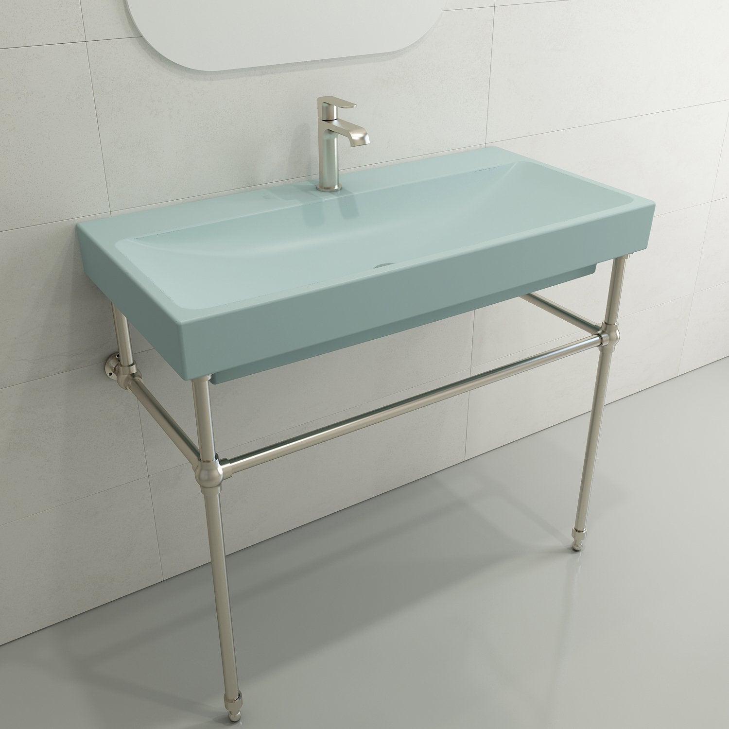 Scala Arch Wall-Mounted Sink Fireclay 39.75 in. 1-Hole 1079