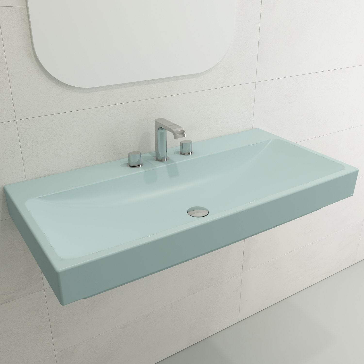 Scala Arch Wall-Mounted Sink Fireclay 39.75 in. 3-Hole 1079