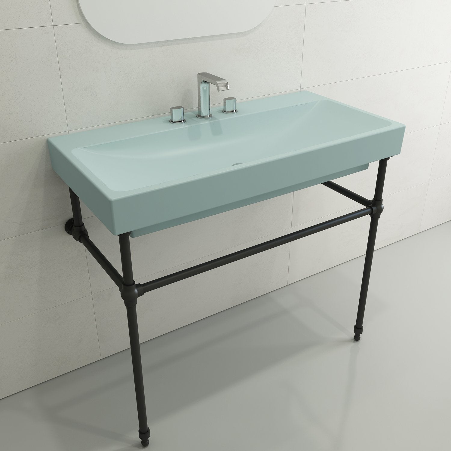Scala Arch Wall-Mounted Sink Fireclay 39.75 in. 3-Hole 1079