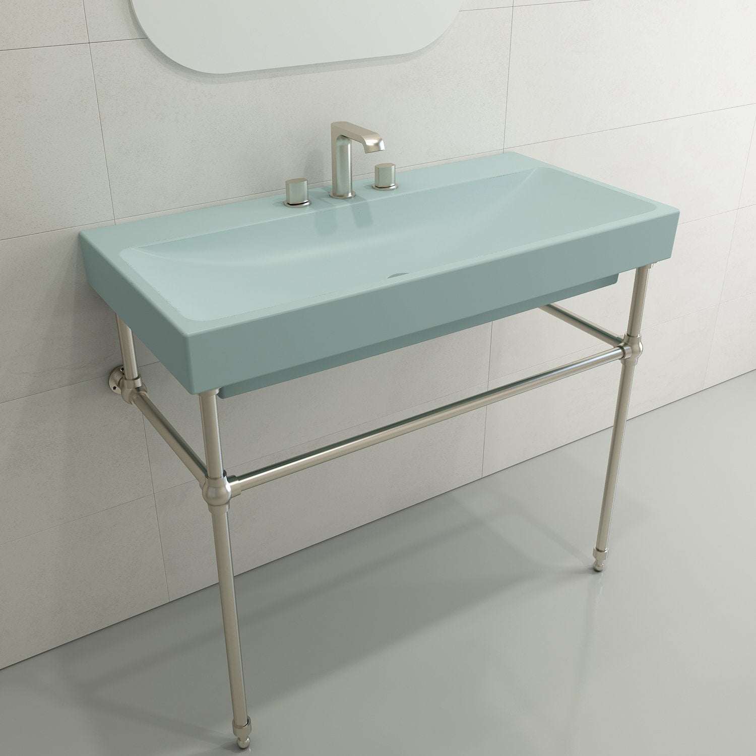 Scala Arch Wall-Mounted Sink Fireclay 39.75 in. 3-Hole 1079