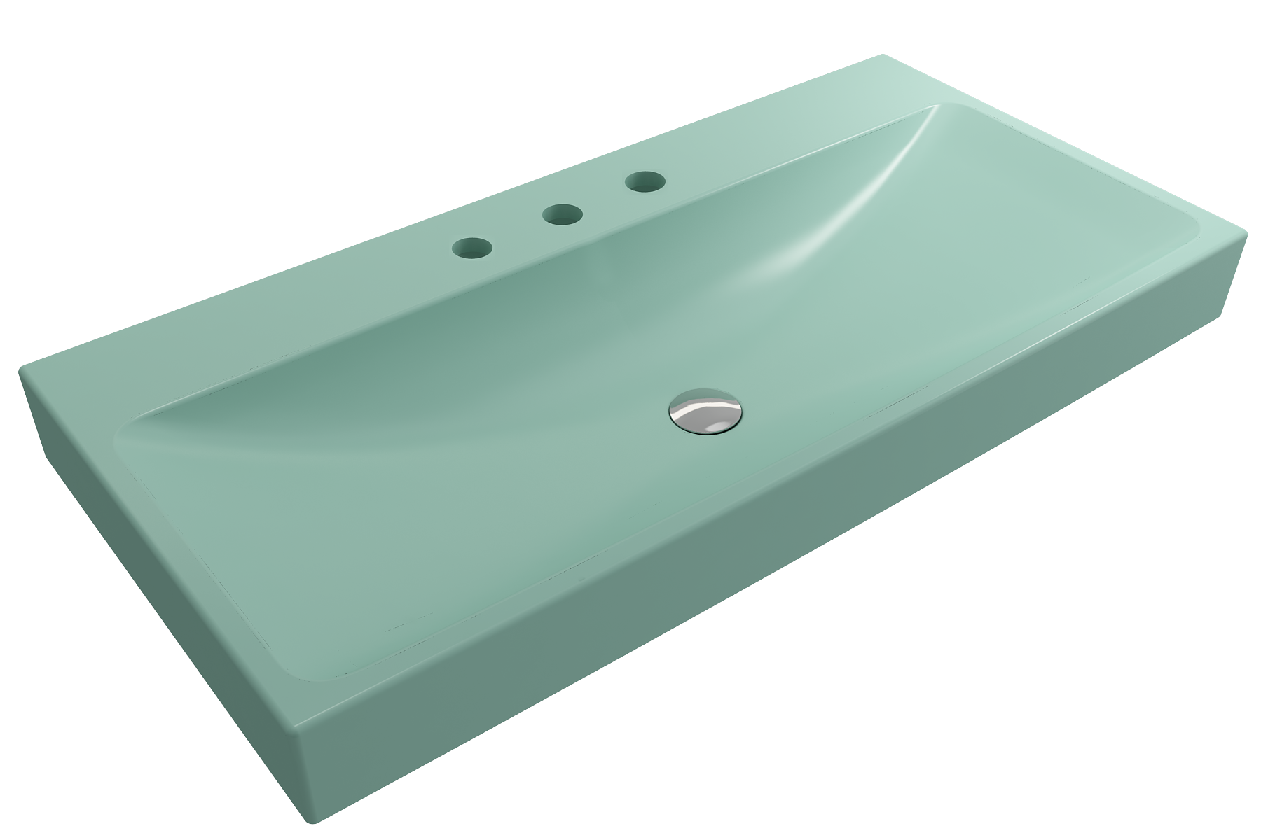 Scala Arch Wall-Mounted Sink Fireclay 39.75 in. 3-Hole 1079