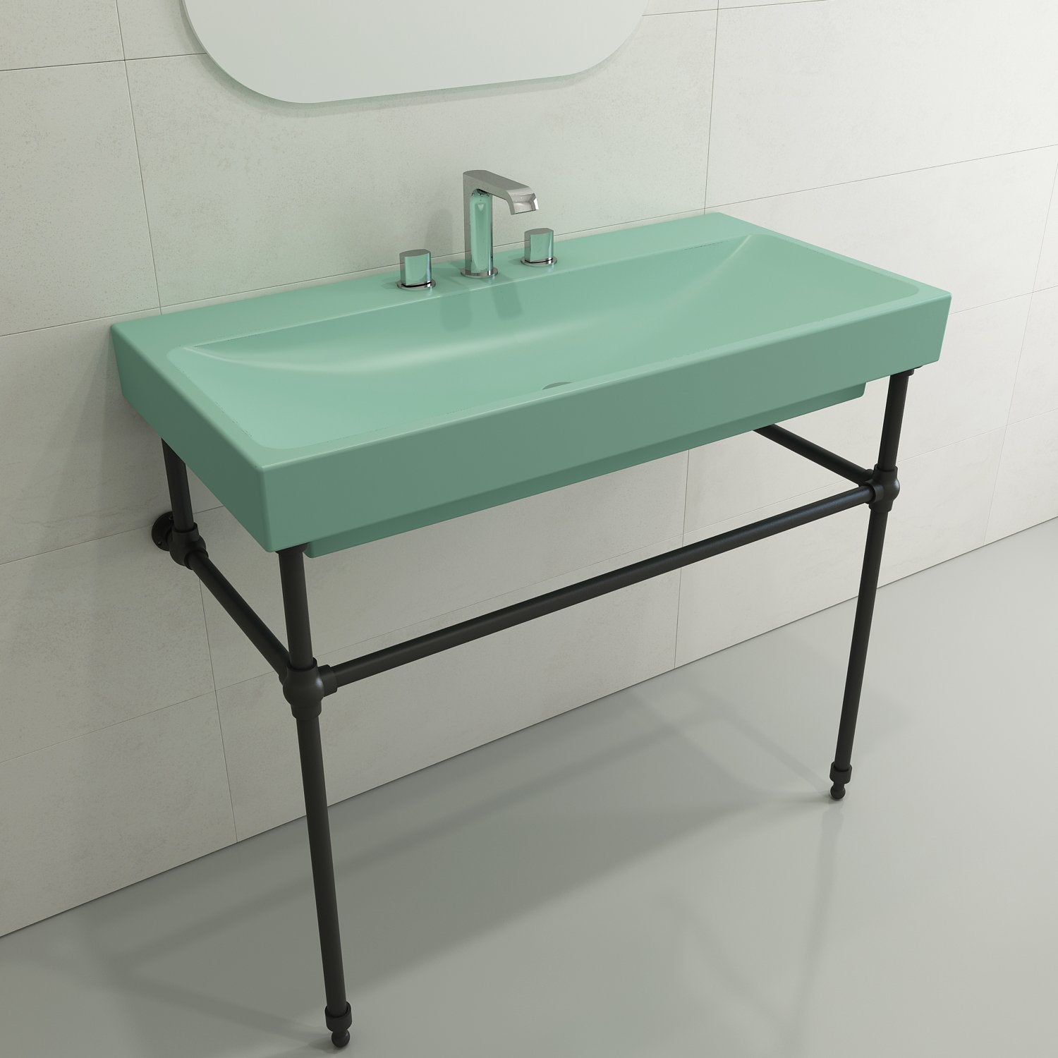 Scala Arch Wall-Mounted Sink Fireclay 39.75 in. 3-Hole 1079