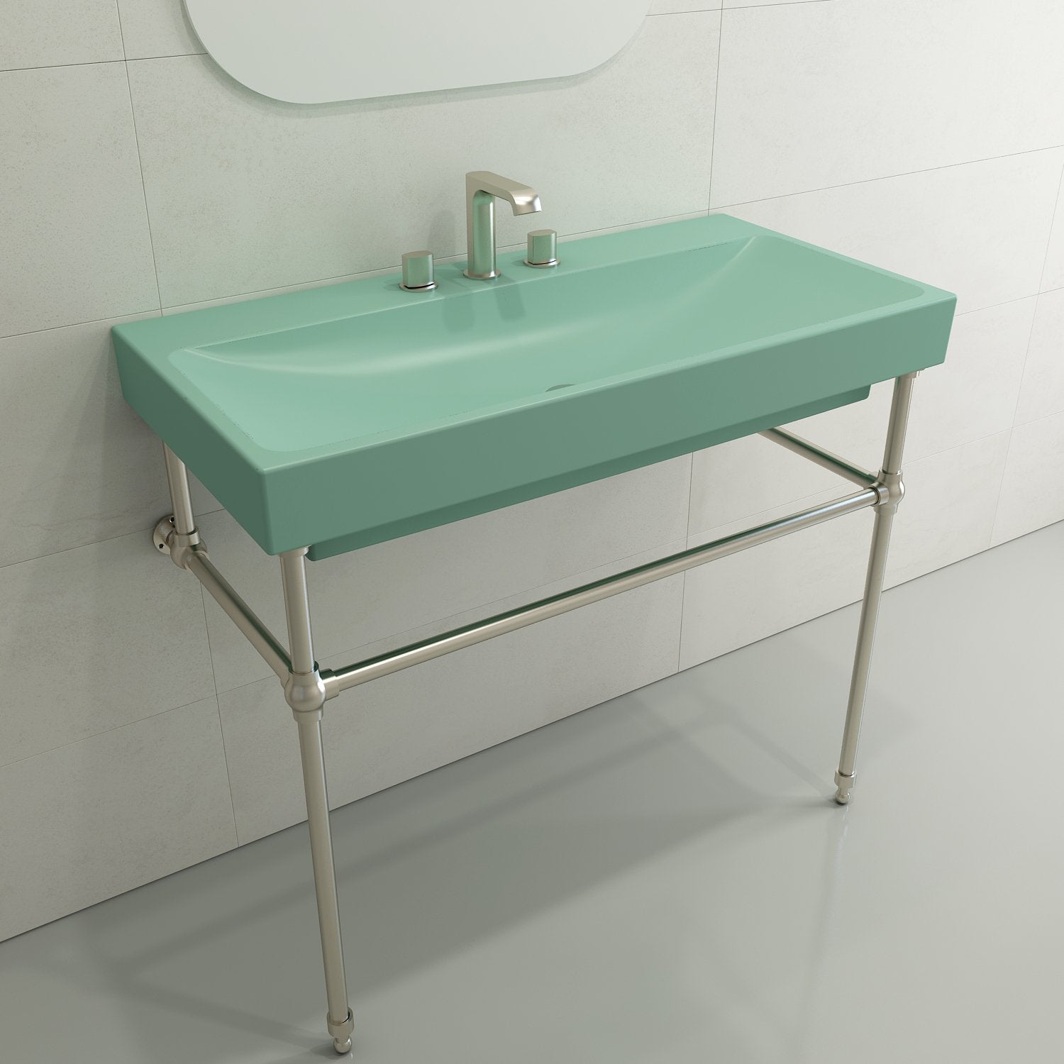 Scala Arch Wall-Mounted Sink Fireclay 39.75 in. 3-Hole 1079