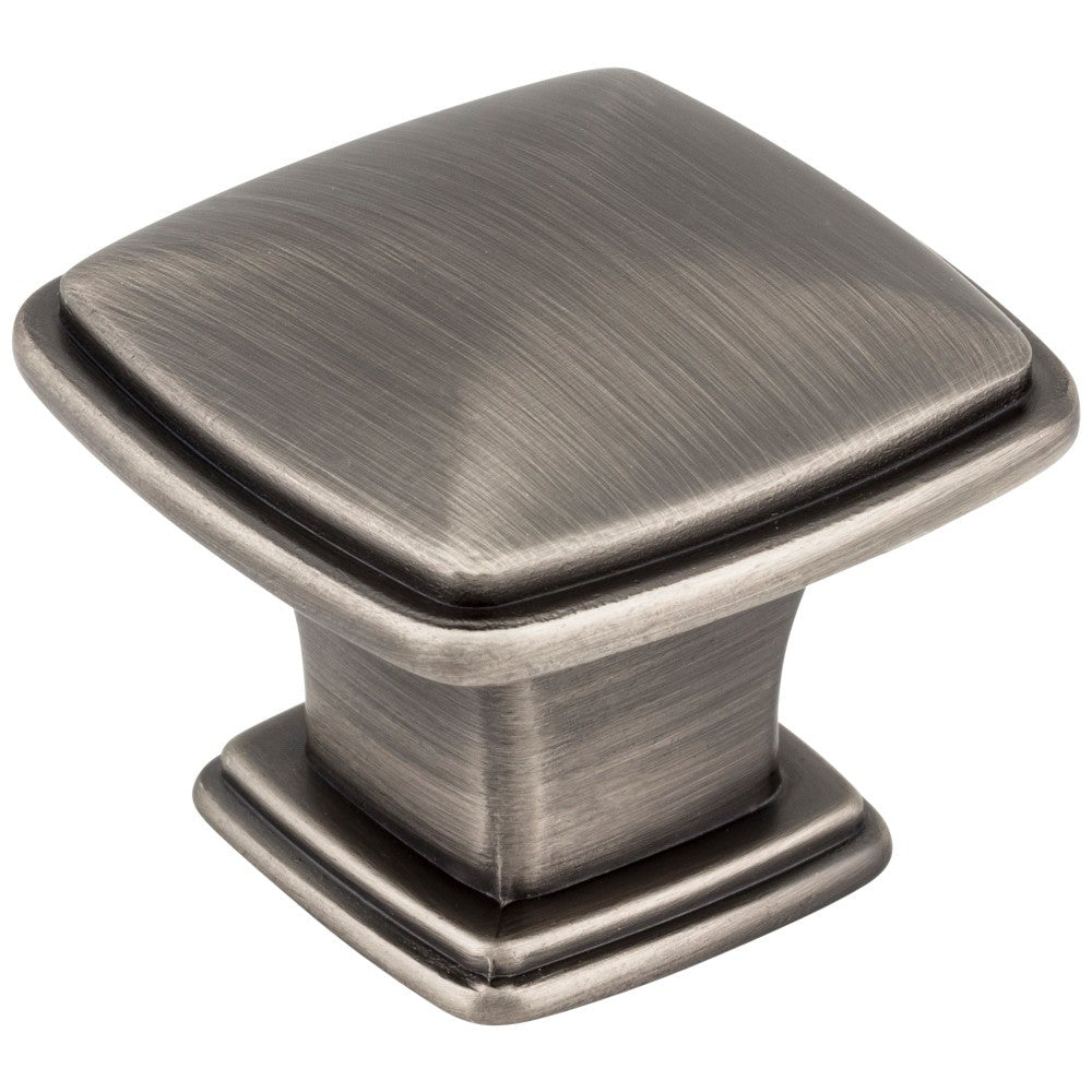 Hardware Resources 1-1/4" Overall Length Satin Nickel Square Milan 1 Cabinet Knob