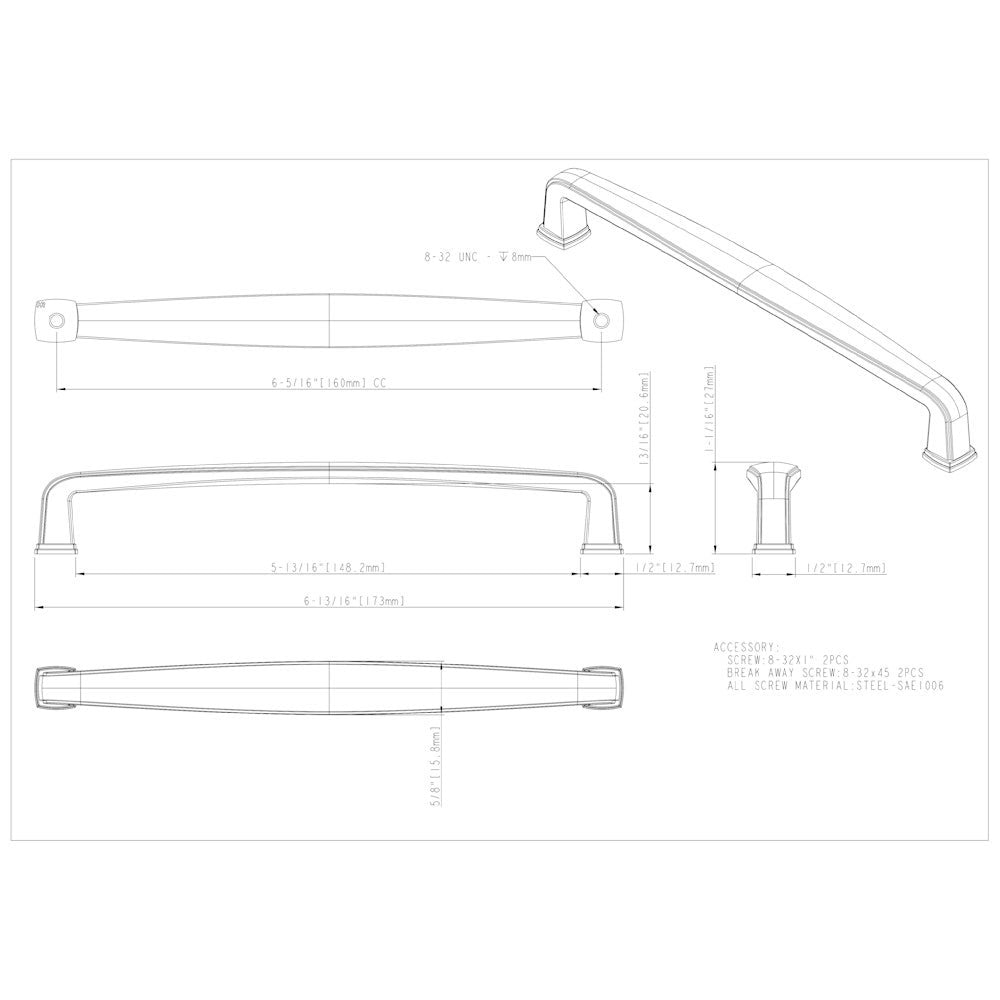 Hardware Resources 96 mm Center-to-Center Satin Nickel Square Milan 1 Cabinet Pull