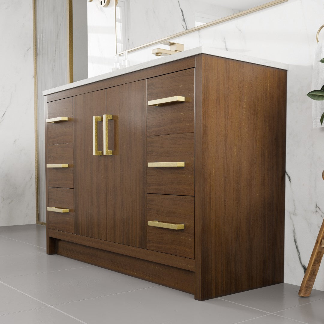 Eviva Curio Bath Vanity with Carrara Quartz Top and Undermount Porcelain Sink (24"-60")