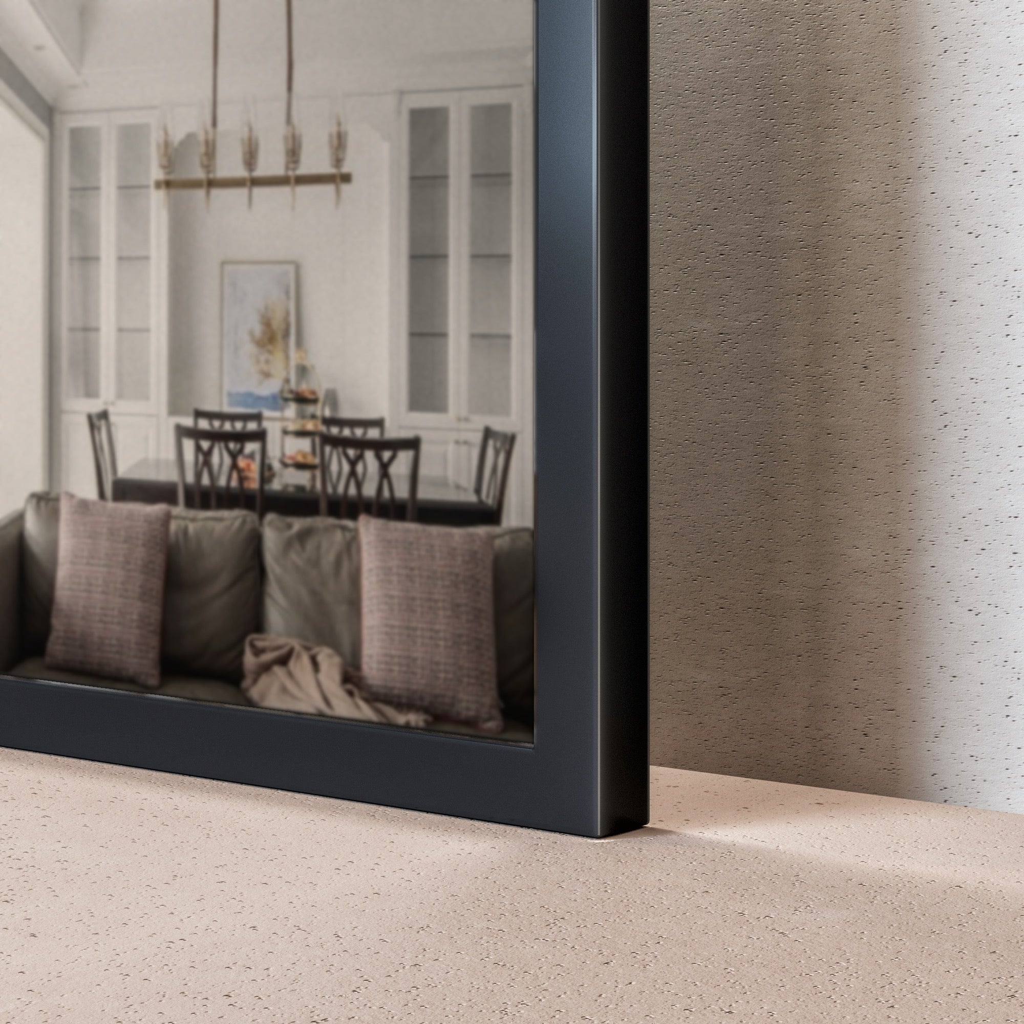 Eviva Black Black Metal Framed Mirror