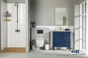 Ashley 30" Navy Blue Bathroom Vanity with Quartz Top & Gold Hardware