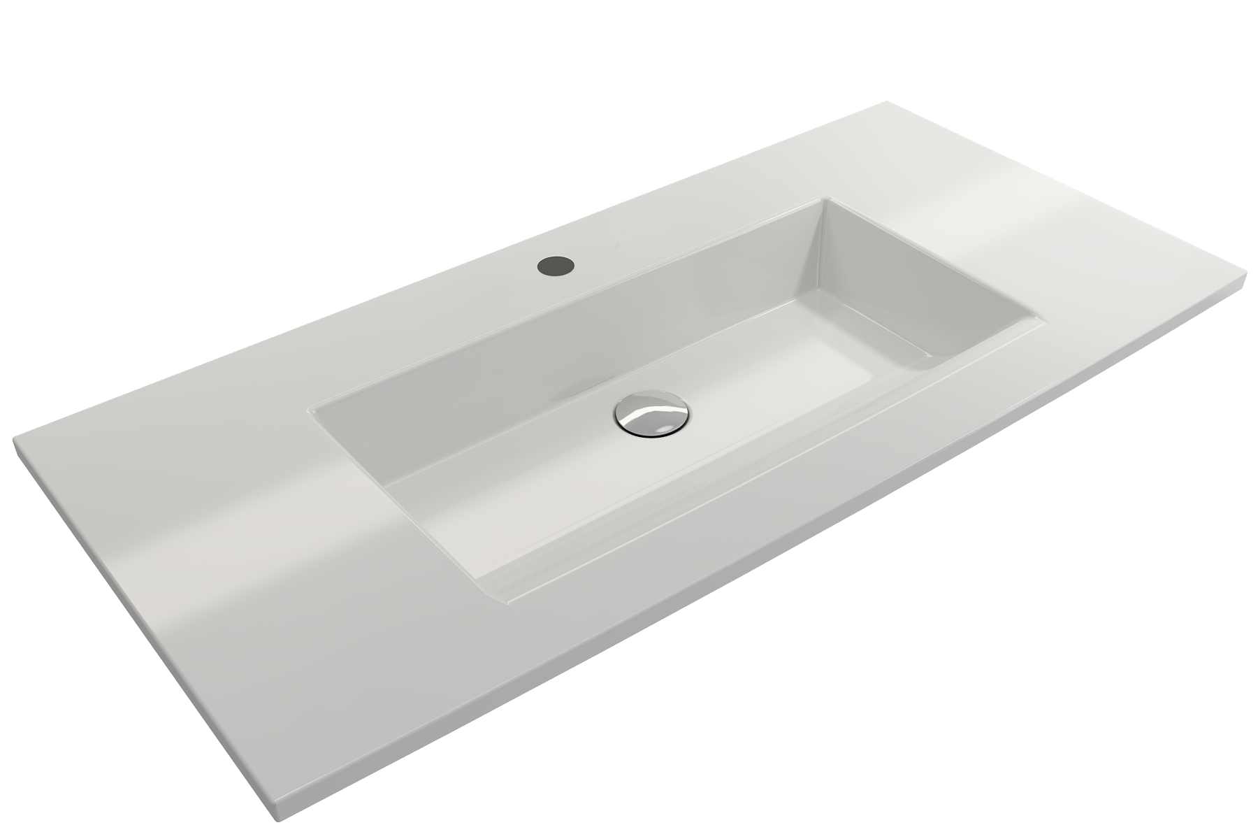 Ravenna Wall-Mounted Sink Fireclay 40.5 in. 1-Hole with Overflow 1105