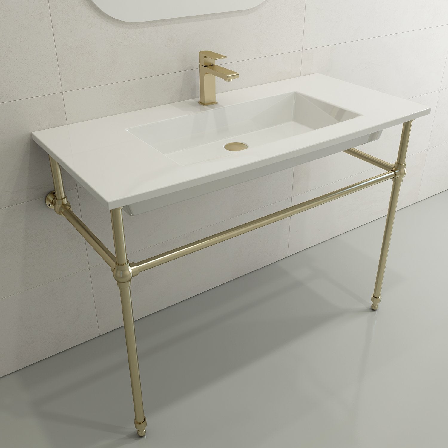 Ravenna Wall-Mounted Sink Fireclay 40.5 in. 1-Hole with Overflow 1105