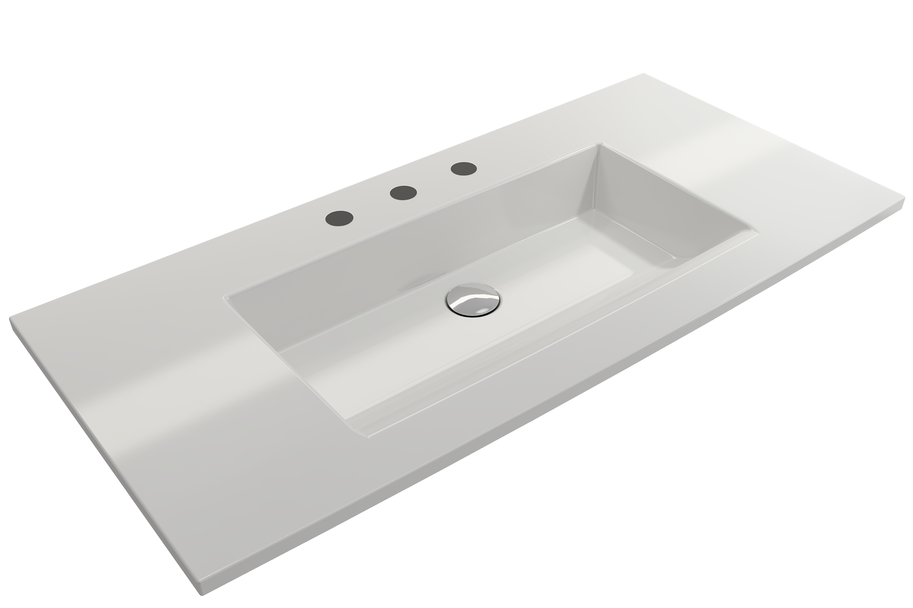 Ravenna Wall-Mounted Sink Fireclay 40.5 in. 3-Hole with Overflow 1105