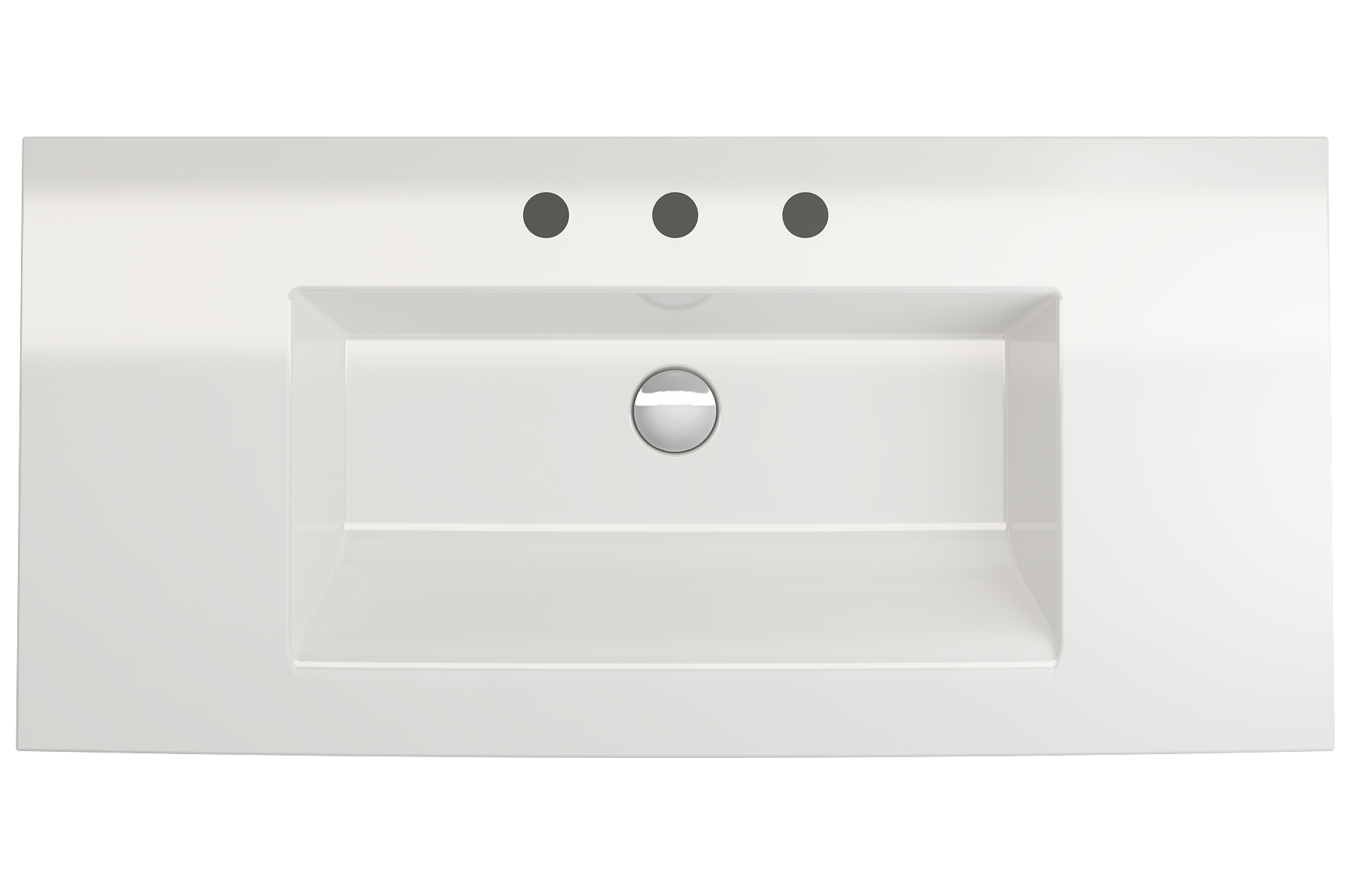 Ravenna Wall-Mounted Sink Fireclay 40.5 in. 3-Hole with Overflow 1105
