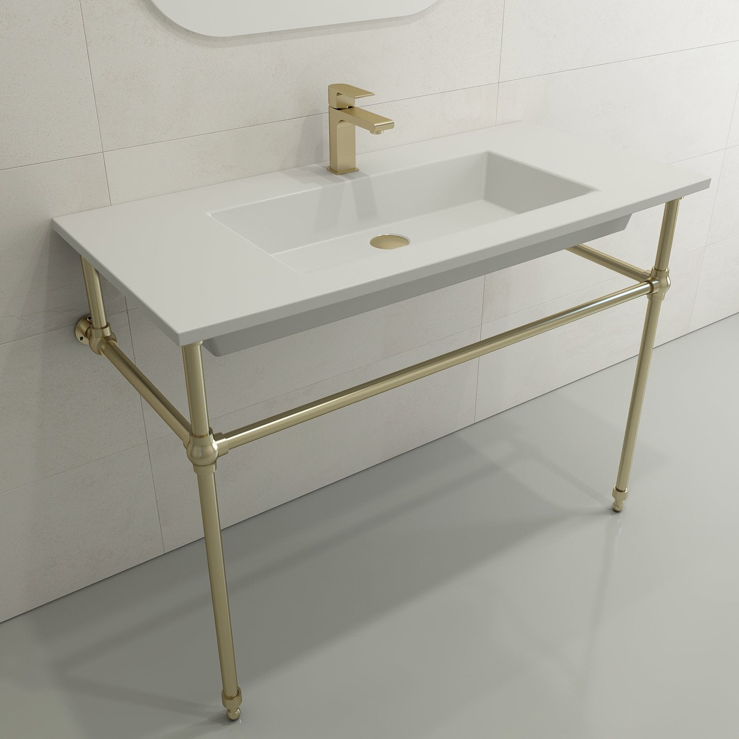 Ravenna Wall-Mounted Sink Fireclay 40.5 in. 1-Hole with Overflow 1105