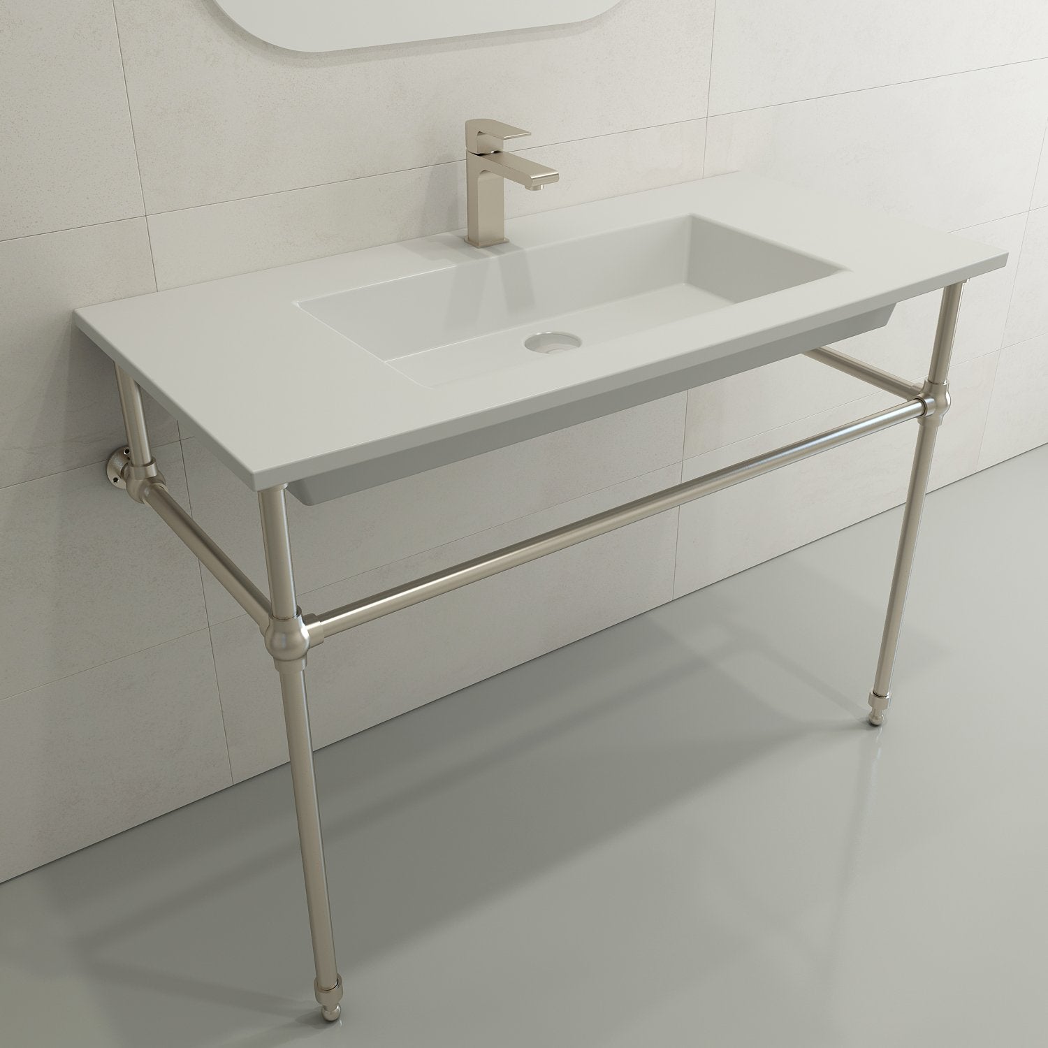 Ravenna Wall-Mounted Sink Fireclay 40.5 in. 1-Hole with Overflow 1105