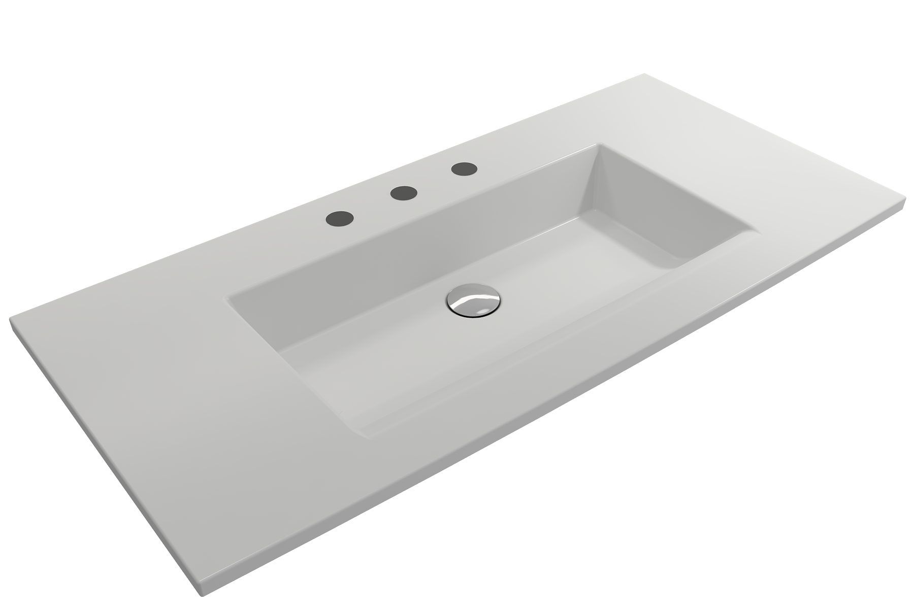 Ravenna Wall-Mounted Sink Fireclay 40.5 in. 3-Hole with Overflow 1105